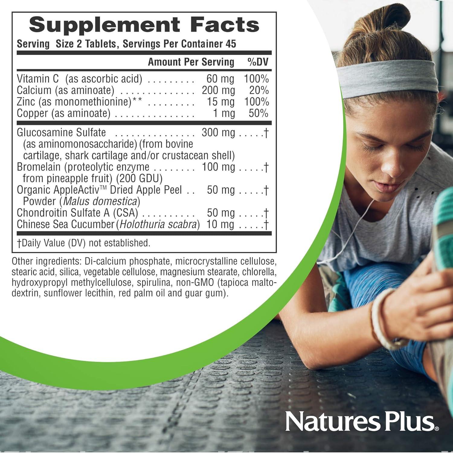 Suplemento Natures Plus Glucosamina 300 mg 90 Tabletas Sin Gluten