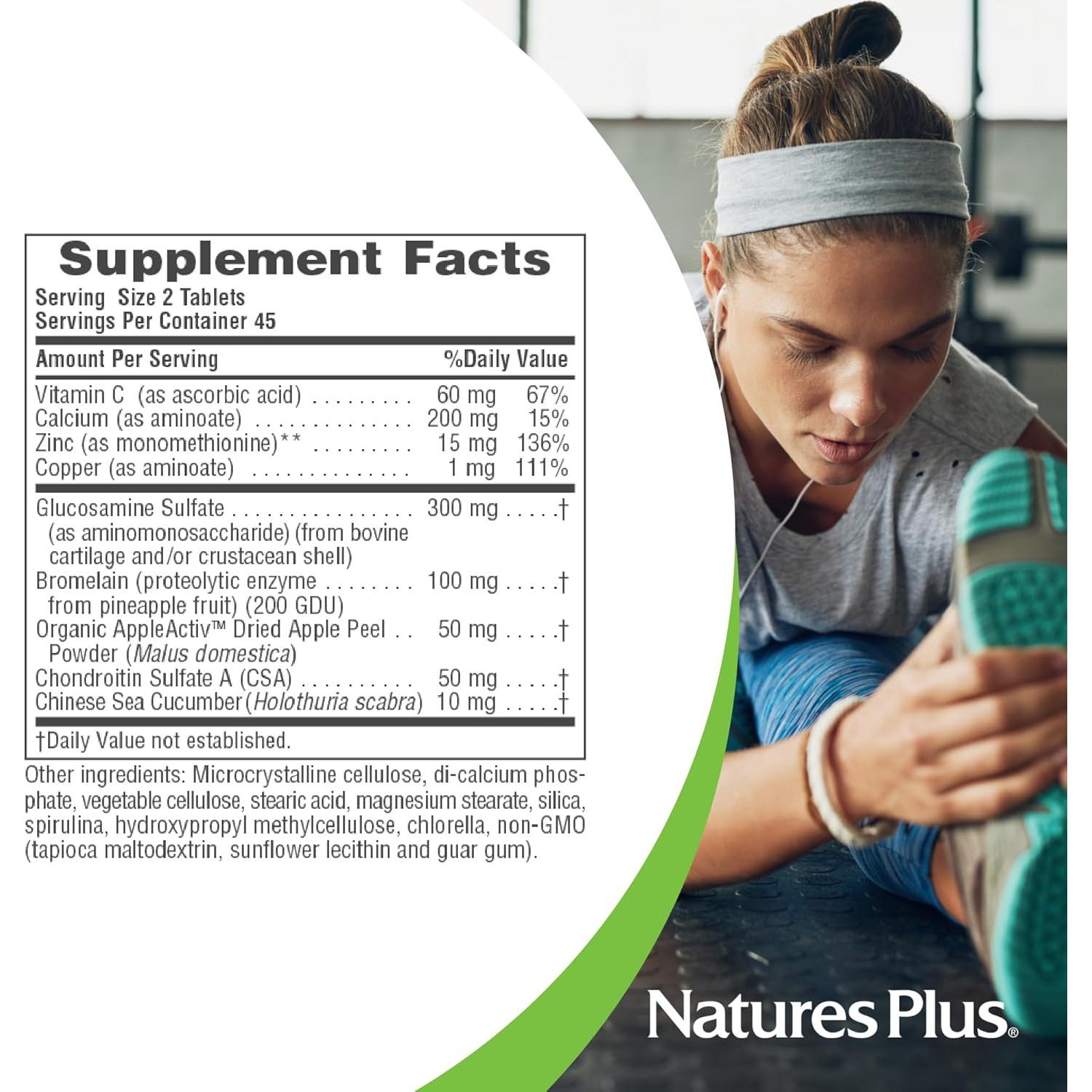 Suplemento Natures Plus Glucosamina 300 mg 90 Tabletas Sin Gluten