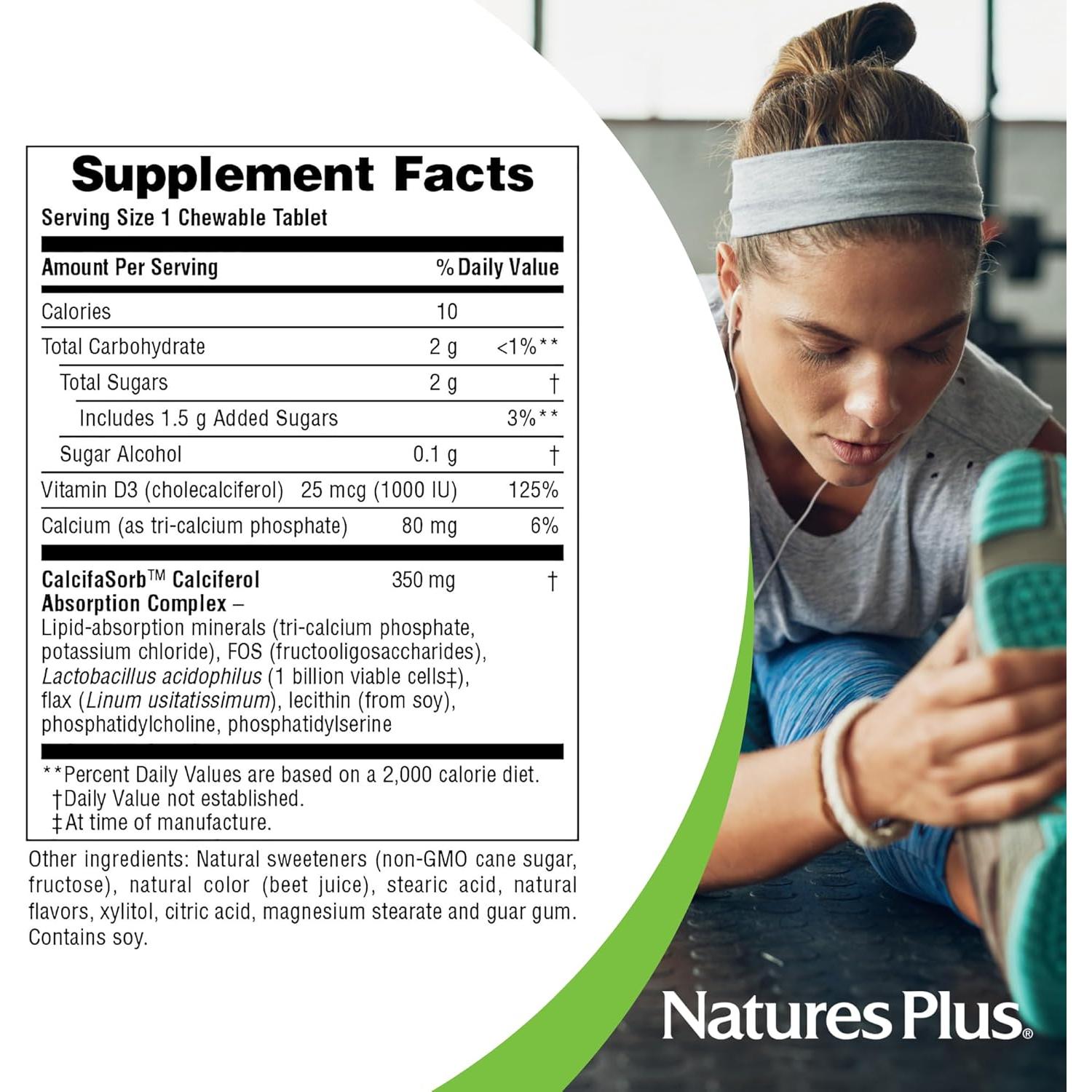 Vitamina D3 Masticable NaturesPlus 1000 UI 90 Tabletas Sabor Frutas