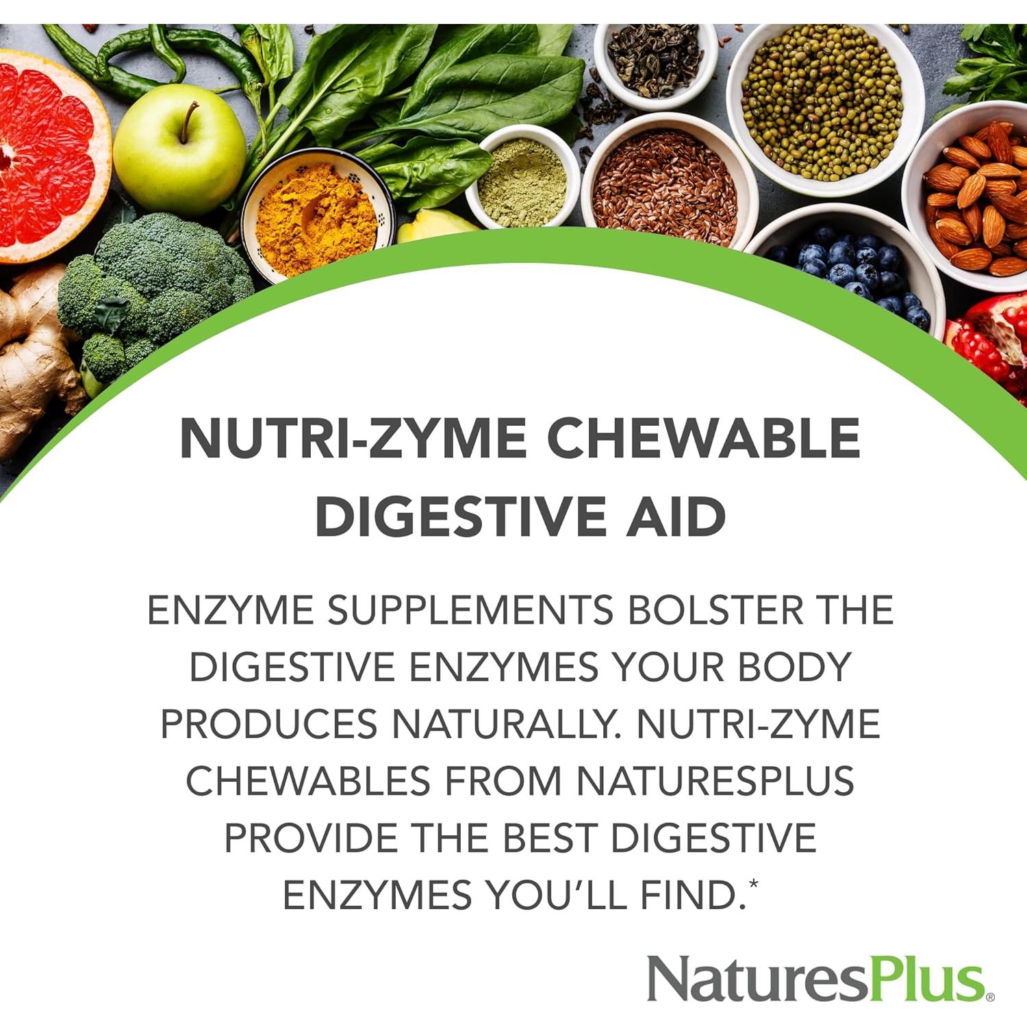 Suplemento Digestivo Masticable Natures Plus Nutri-Zyme 90 Tab