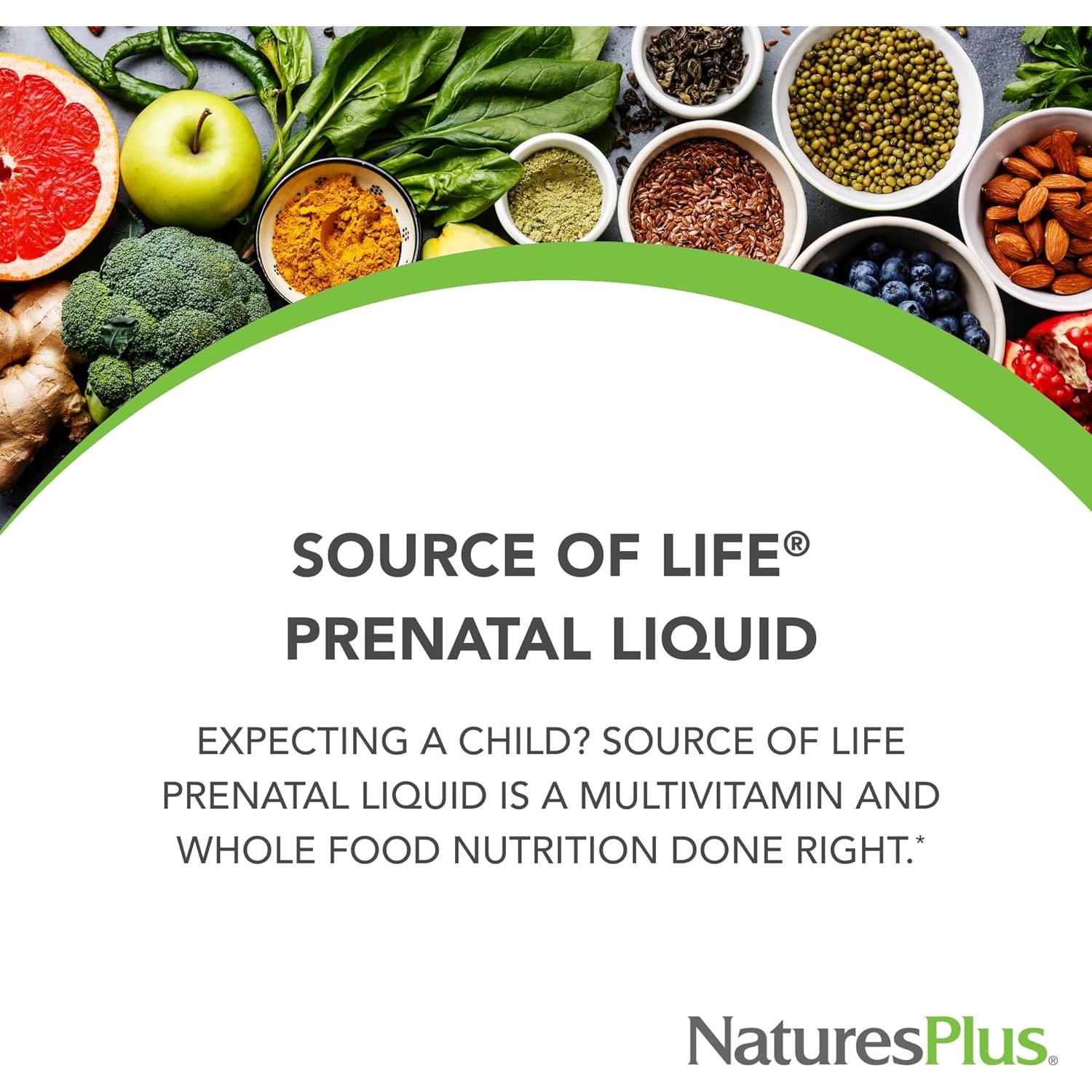 Natures Plus Fuente de Vida Prenatal Líquido 887 ml - Multivitamínico