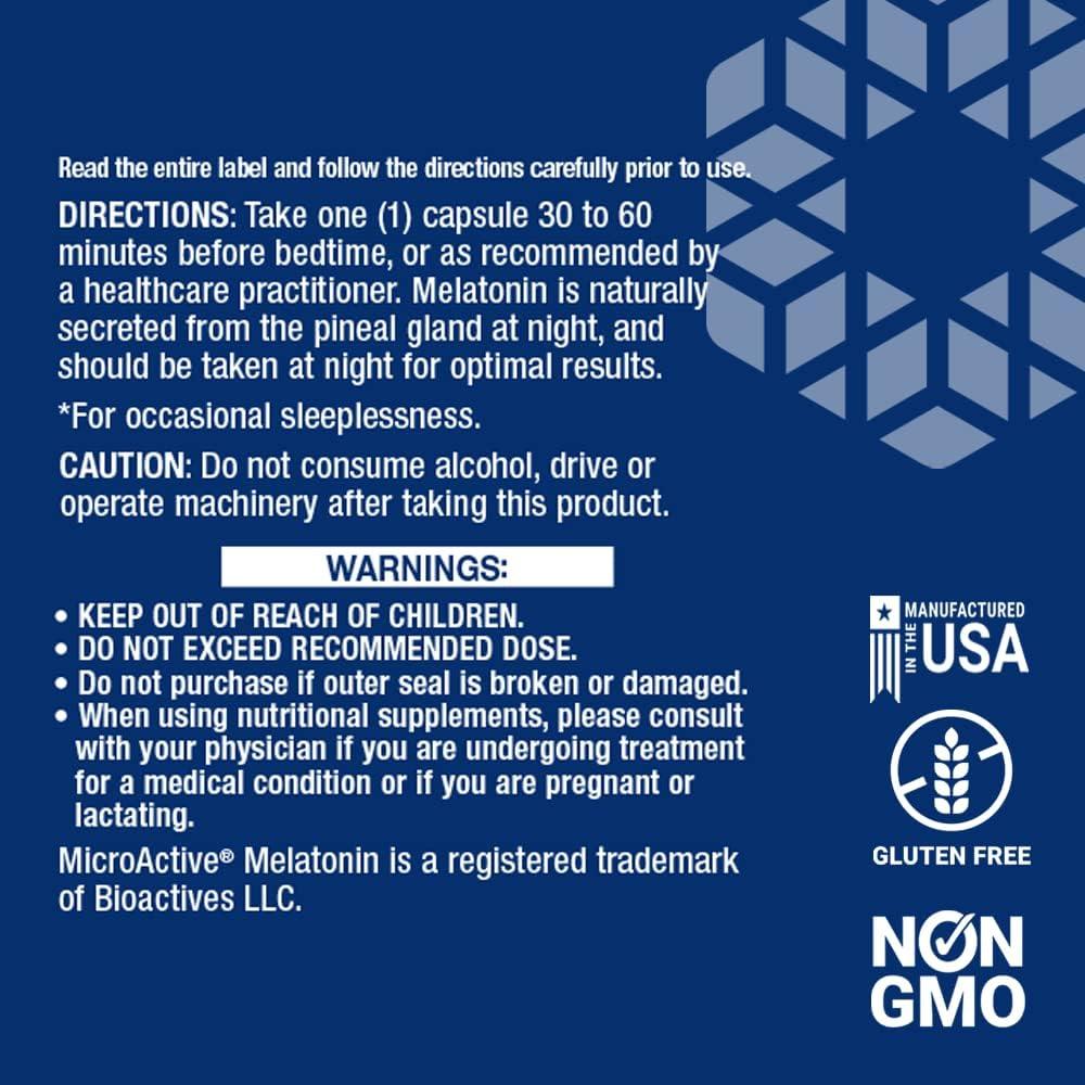 Suplemento Melatonina IR/XR y Ashwagandha Life Extension - 60 Cápsulas