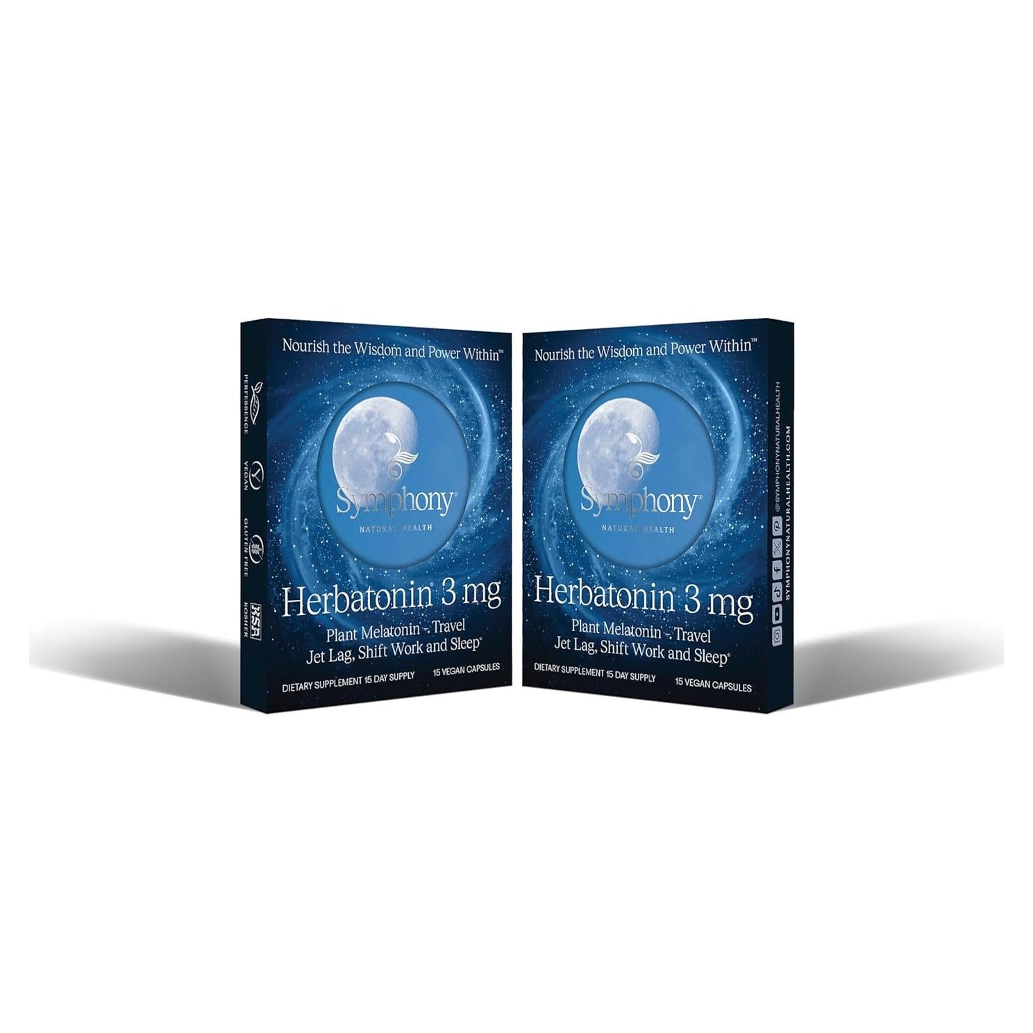 Suplemento Natural de Melatonina Herbatonin 3mg Vegano - 30 Cápsulas