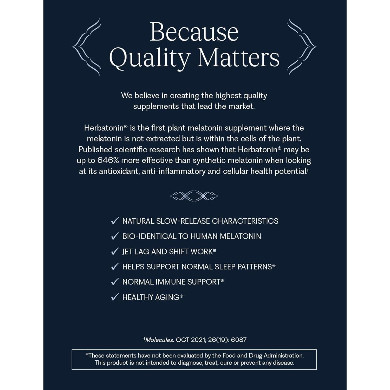 Suplemento Natural de Melatonina Herbatonin 3mg Vegano - 30 Cápsulas