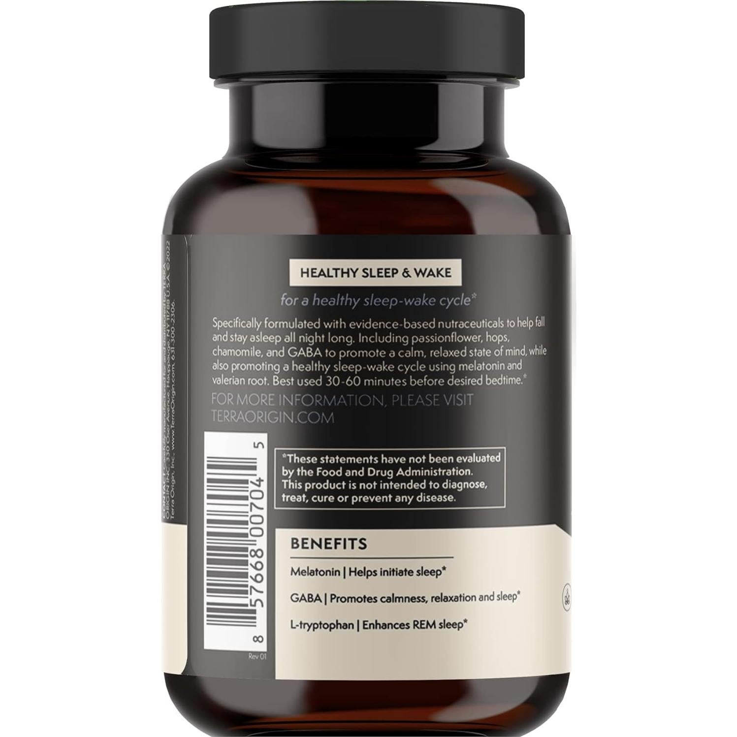 Suplemento Natural para el Sueño TERRA ORIGIN 60 Cápsulas