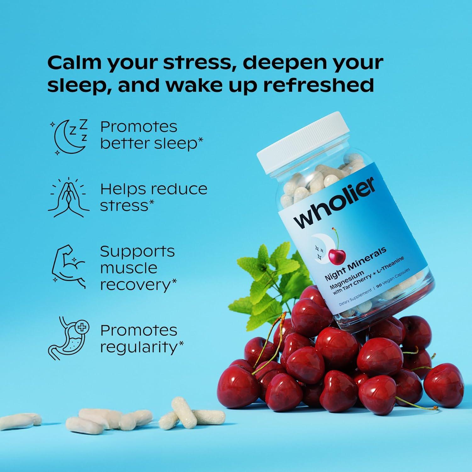 Glicinato de Magnesio Wholier 90 Cápsulas Veganas - Sueño Natural