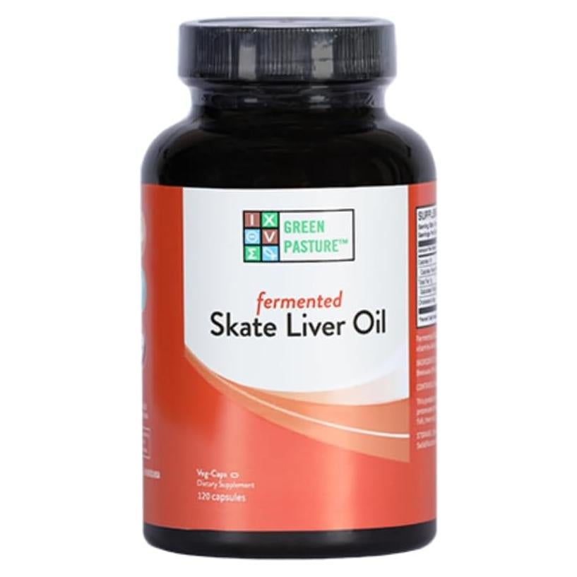Aceite de Hígado de Raya Fermentado Green Pasture - 120 Cápsulas