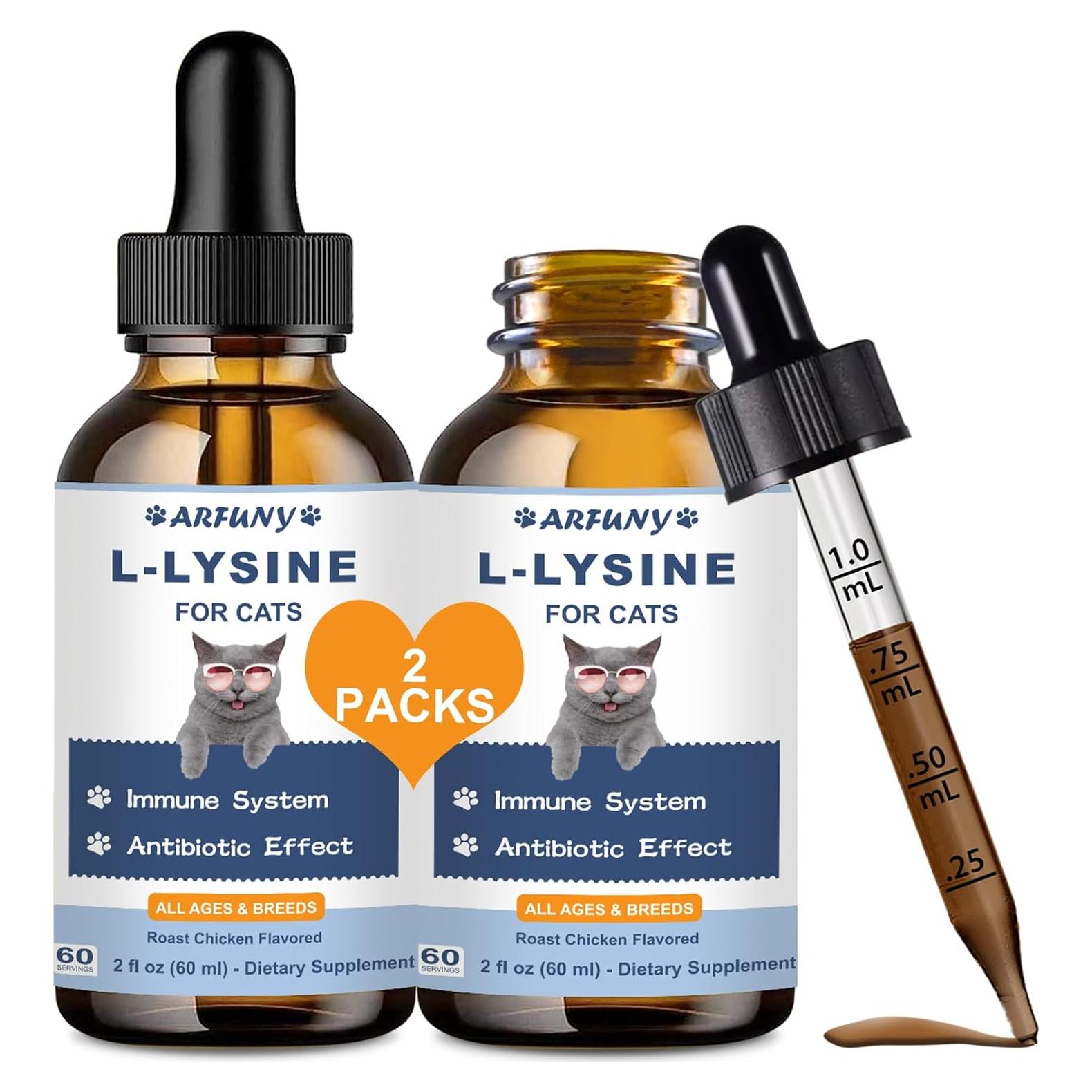 Gotas de L-Lisina para Gatos Arfuny - 2 Paquetes 127g