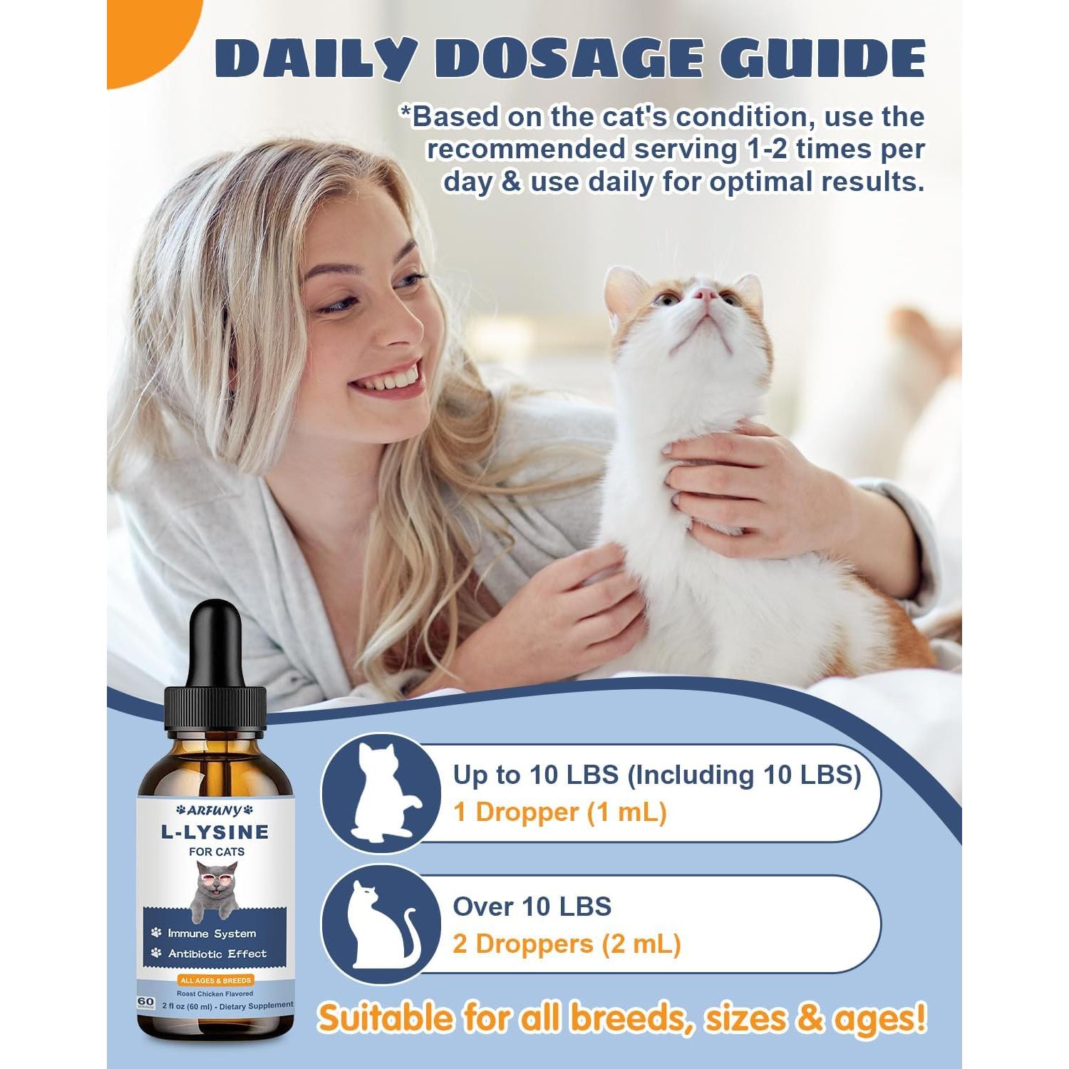 Gotas de L-Lisina para Gatos Arfuny - 2 Paquetes 127g