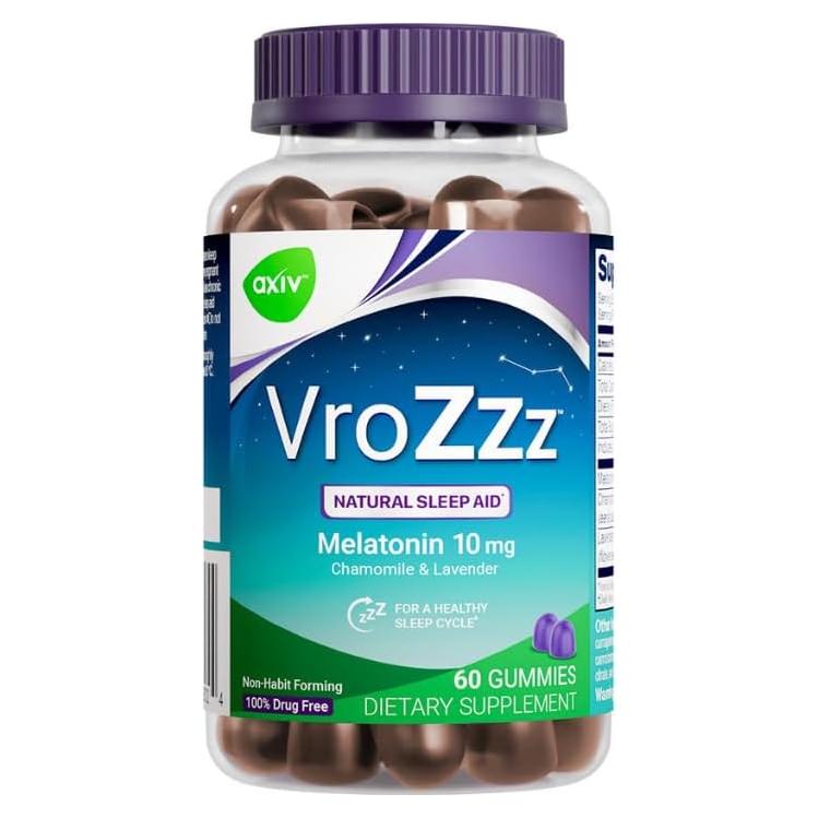 Gomitas para Dormir AXIV VroZzz con Melatonina 10 mg - 60 Unidades