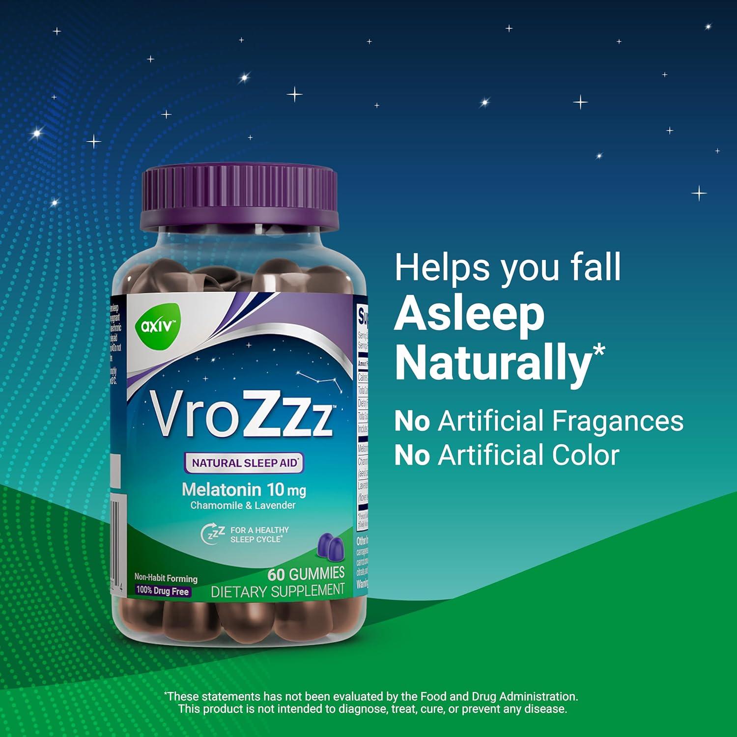 Gomitas para Dormir AXIV VroZzz con Melatonina 10 mg - 60 Unidades