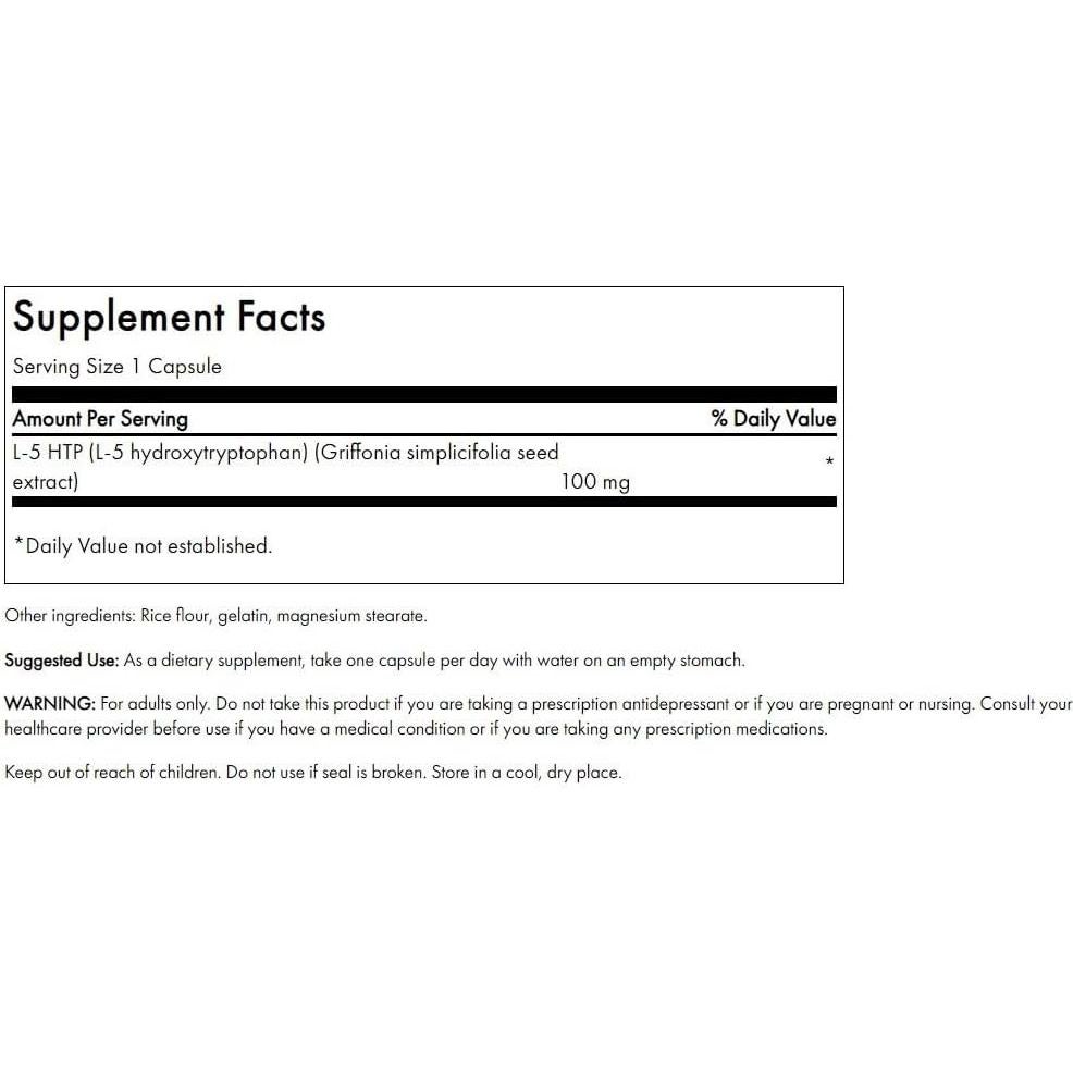 Suplemento 5-HTP Swanson Ultra 100 mg 60 Cápsulas