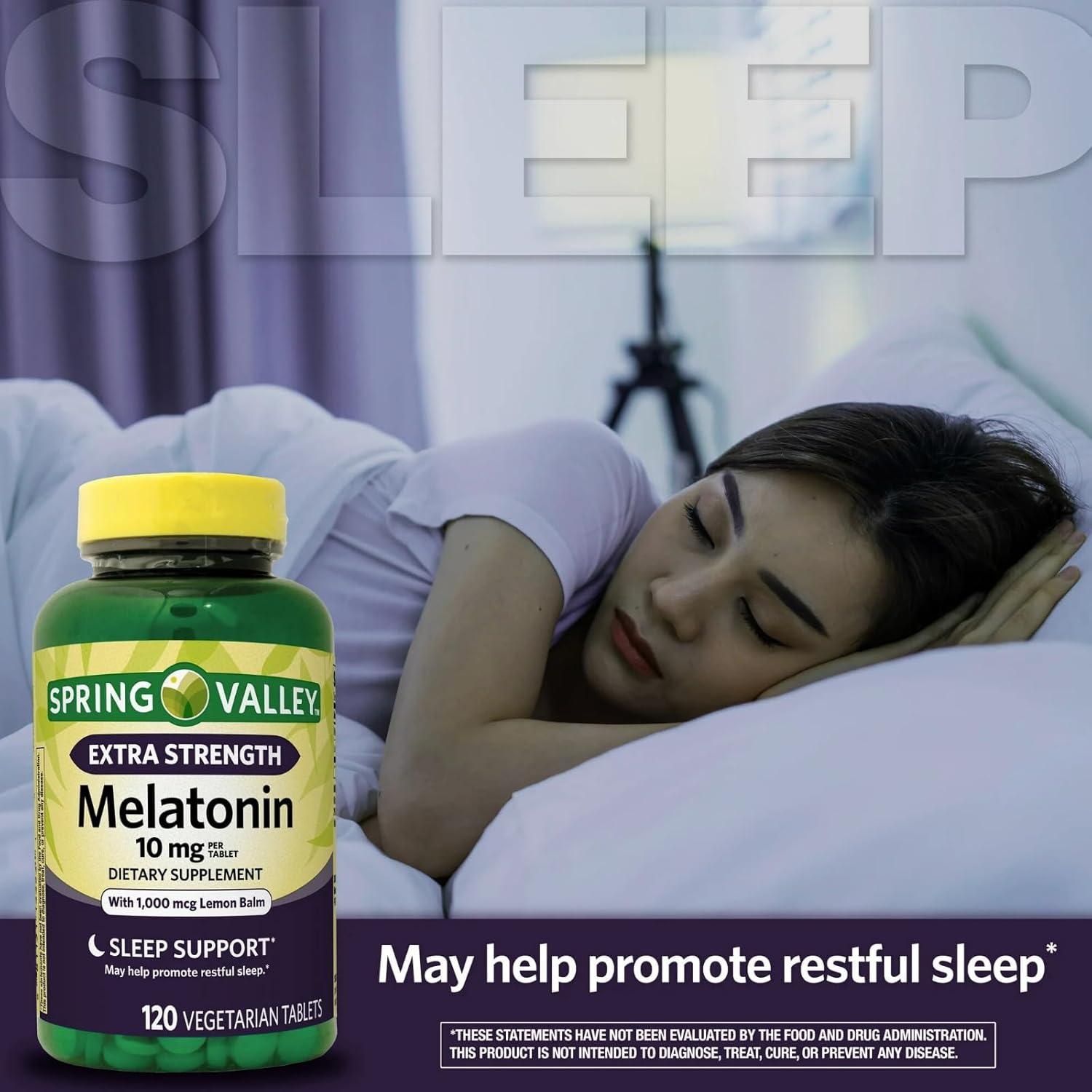 Tabletas de Melatonina 10 mg Spring Valley 120 unidades