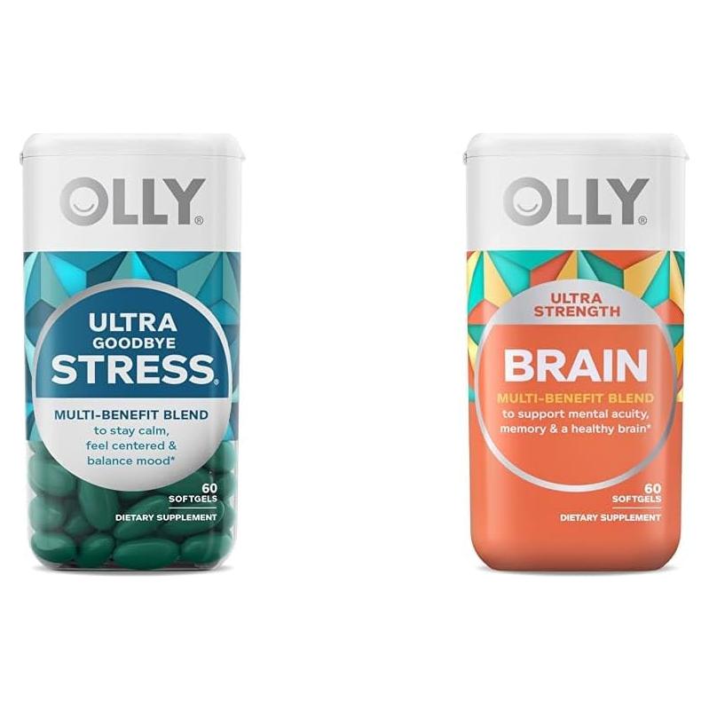 OLLY Softgels Adiós Estrés y Cerebro, 60 Cápsulas