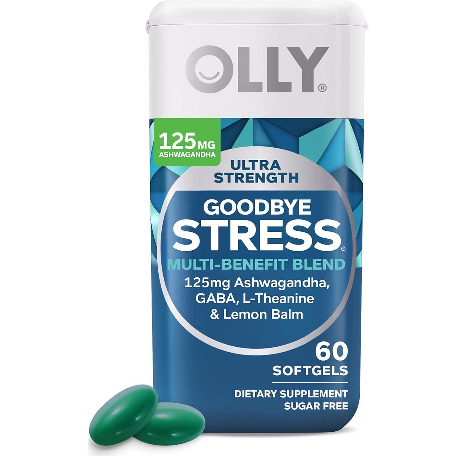 OLLY Softgels Adiós Estrés y Cerebro, 60 Cápsulas