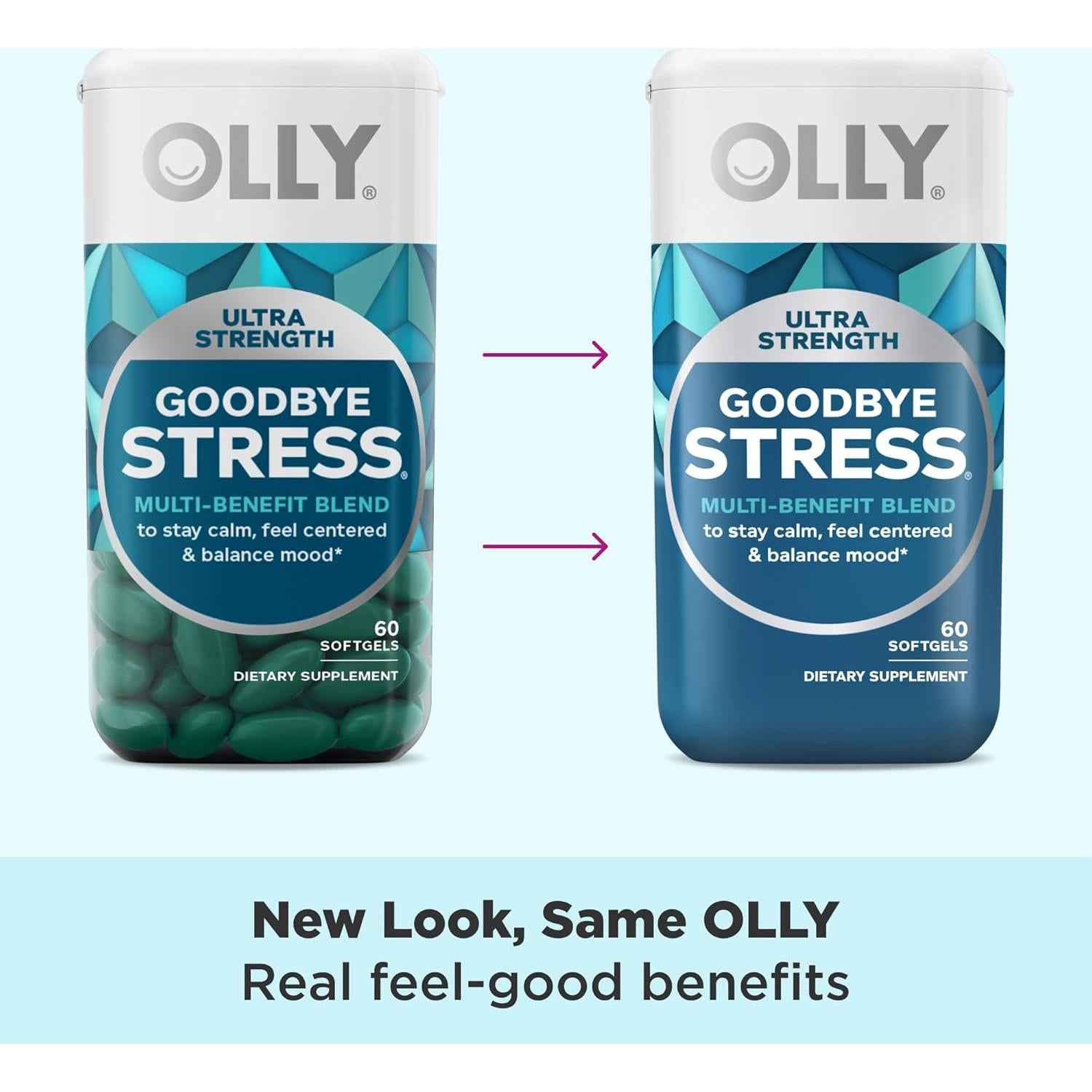 OLLY Softgels Adiós Estrés y Cerebro, 60 Cápsulas