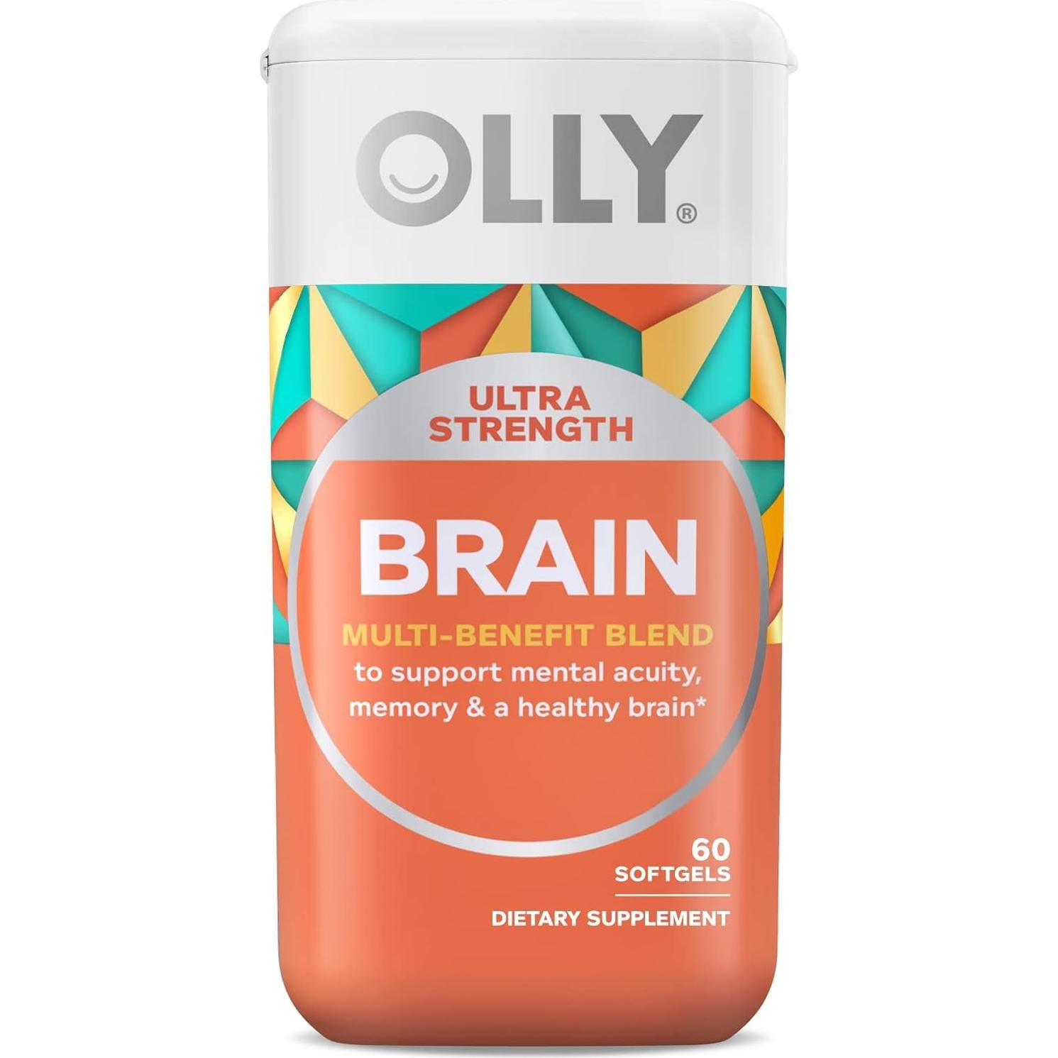 OLLY Softgels Adiós Estrés y Cerebro, 60 Cápsulas