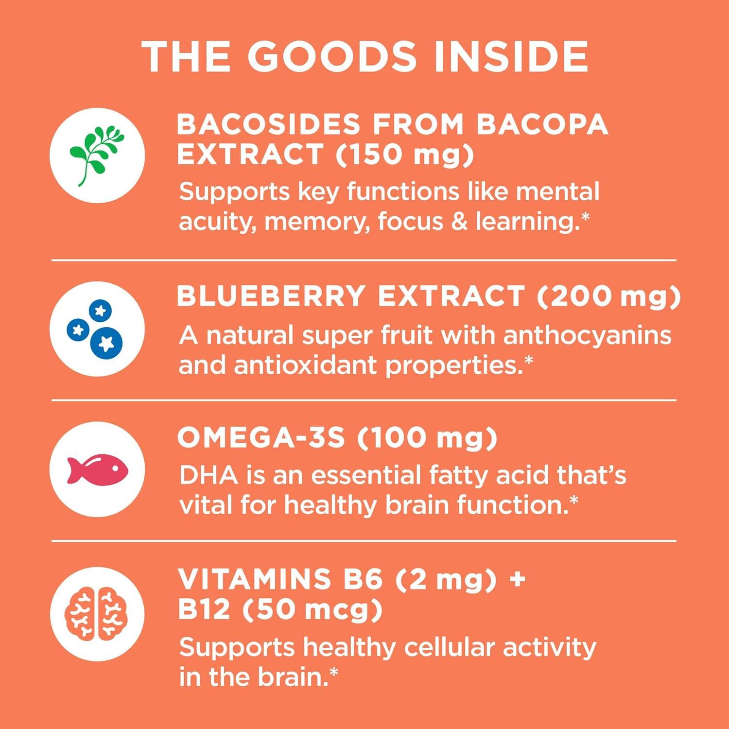 OLLY Softgels Adiós Estrés y Cerebro, 60 Cápsulas