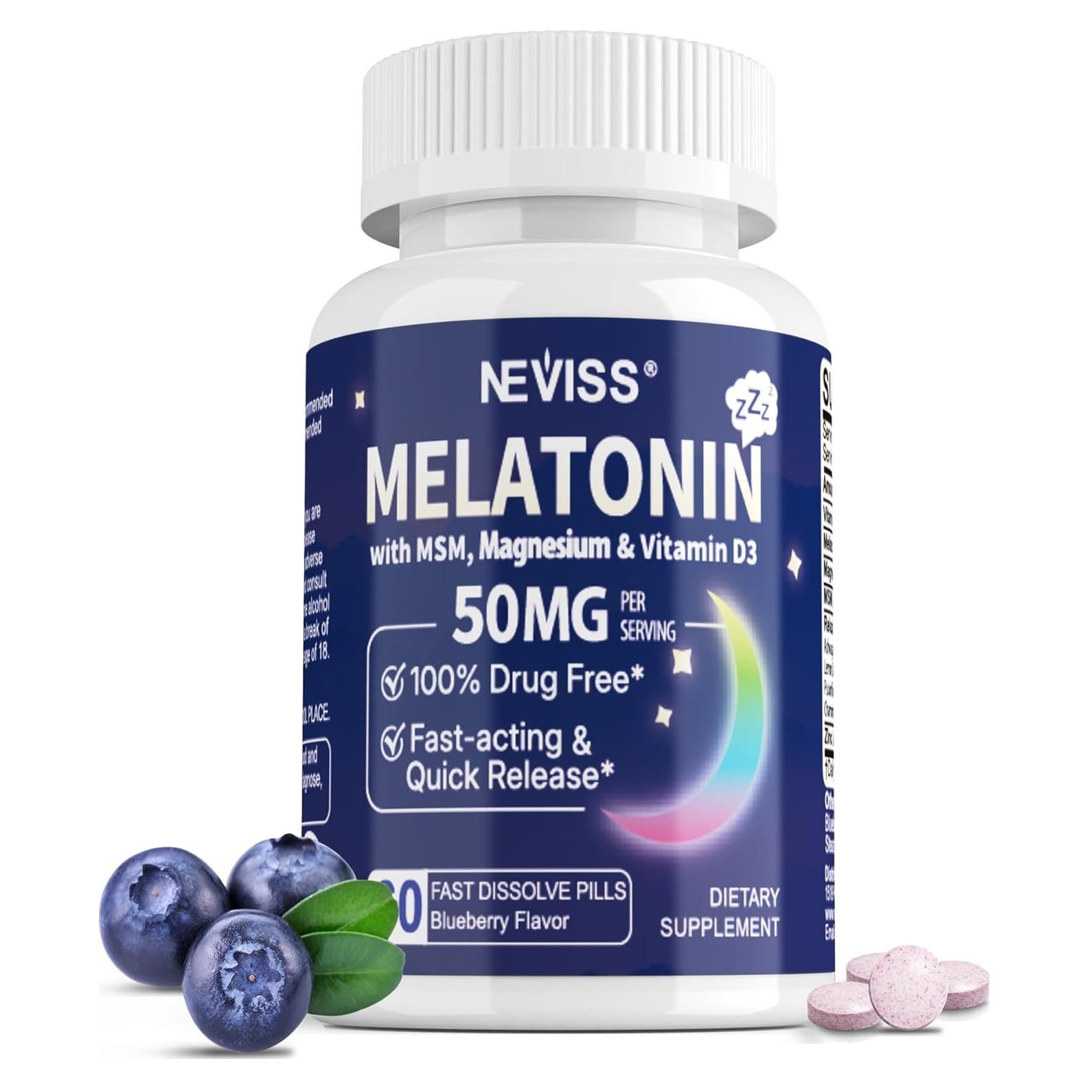 Melatonina 50 mg Neviss - 60 Tabletas Sublinguales Veganas