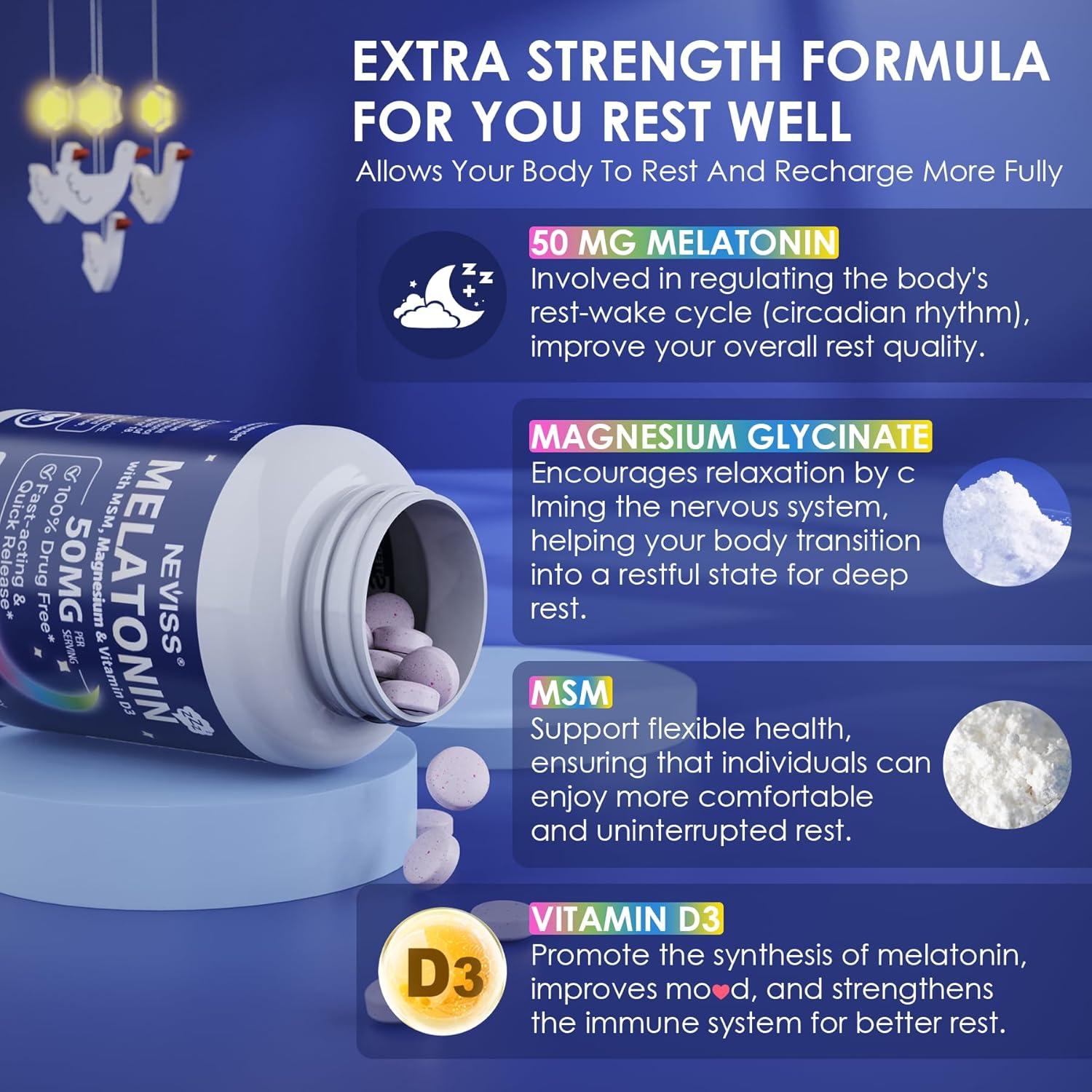 Melatonina 50 mg Neviss - 60 Tabletas Sublinguales Veganas