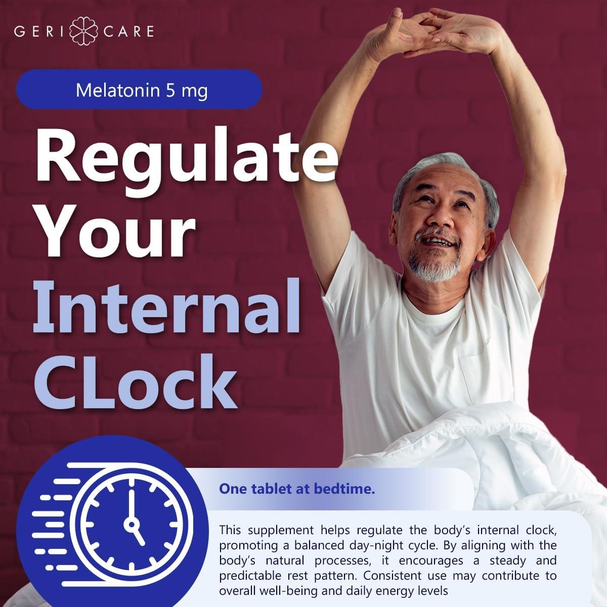 Tabletas de Melatonina GeriCare 5mg - 30 Tabletas para Sueño