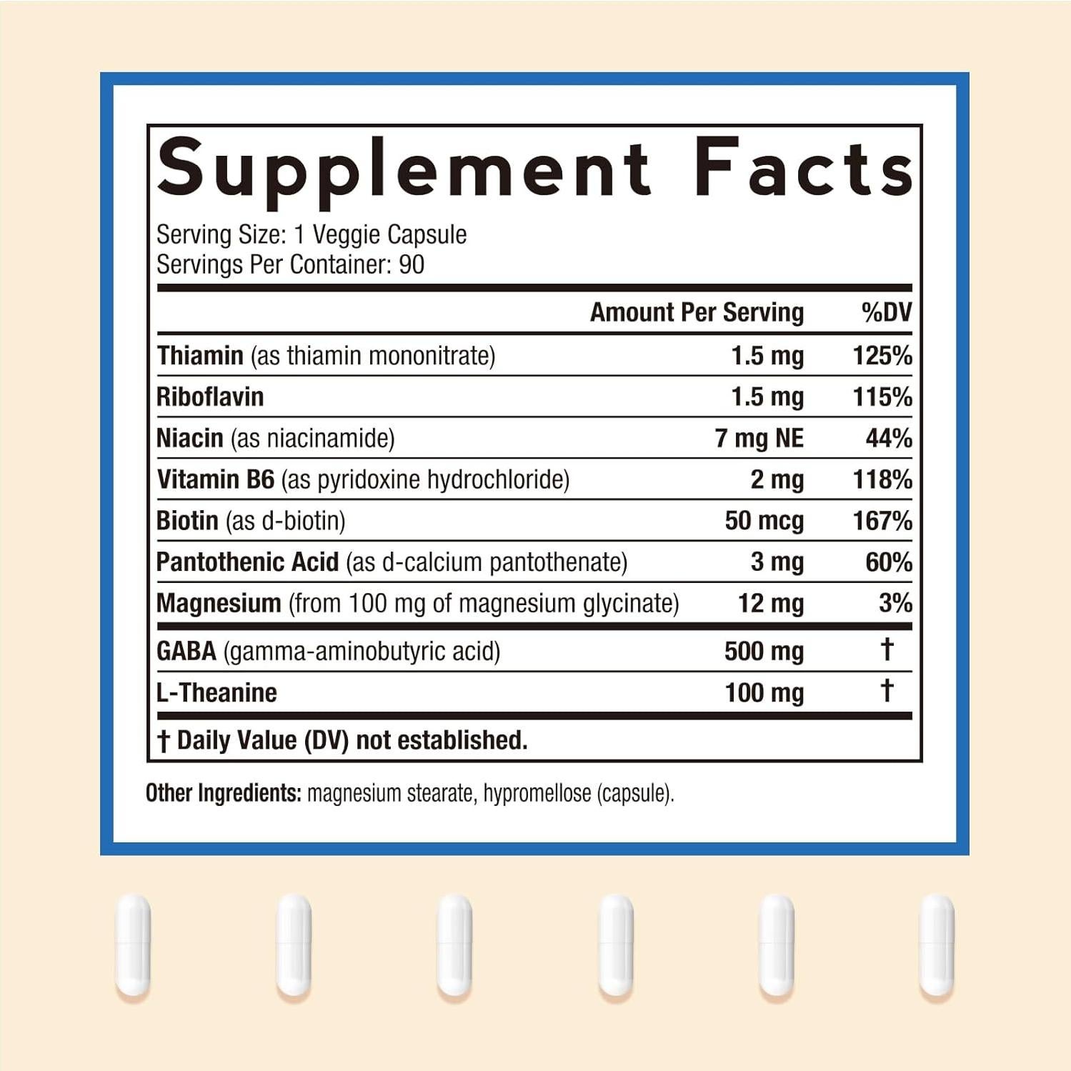 Suplemento GABA 500mg con Magnesio y L-Teanina Recetas del Doctor