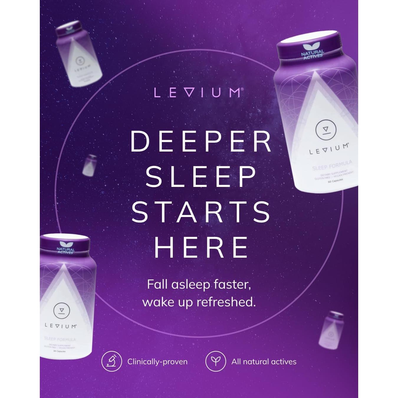 Suplemento Levium para Sueño | 60 Cápsulas con Melatonina y GABA