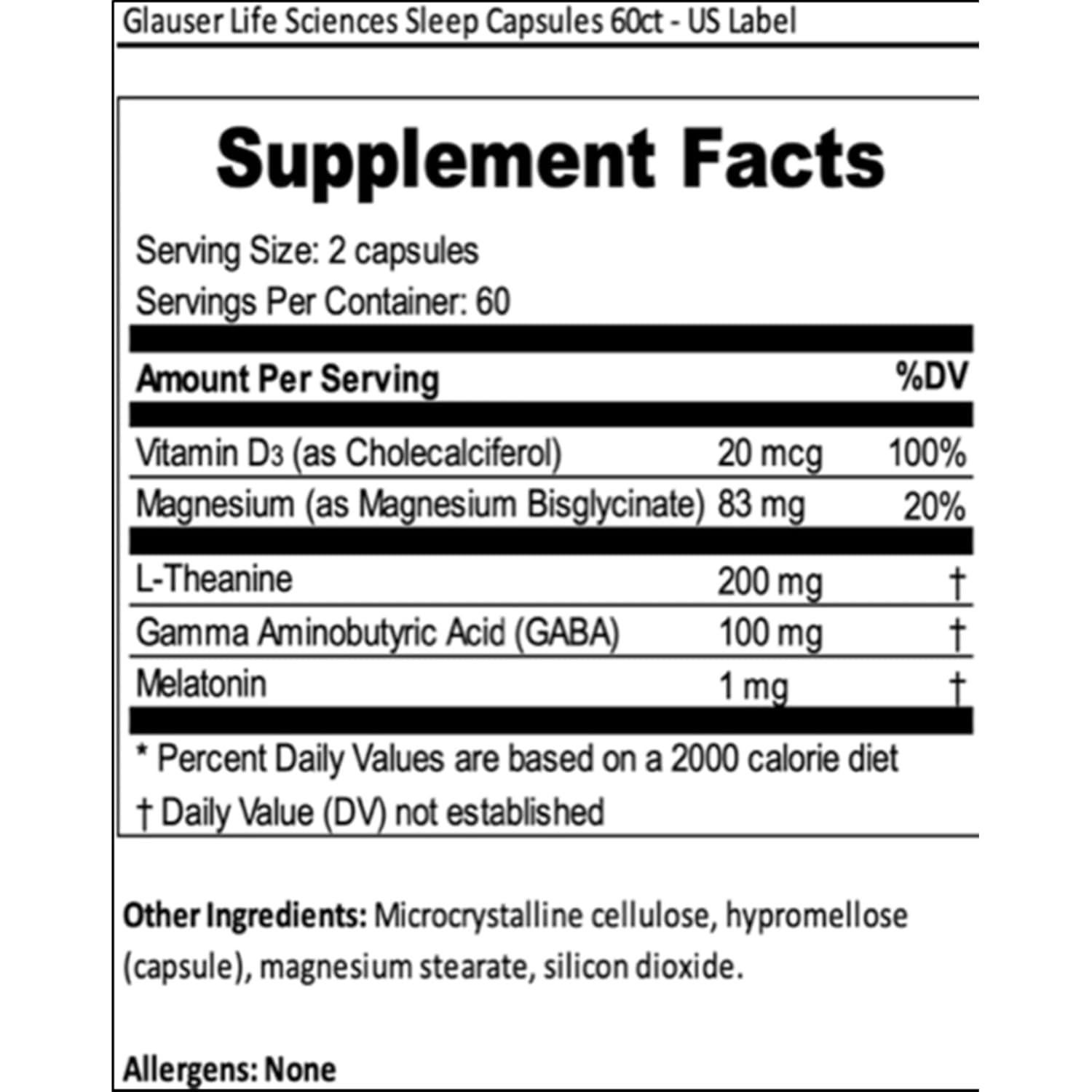 Suplemento Levium para Sueño | 60 Cápsulas con Melatonina y GABA