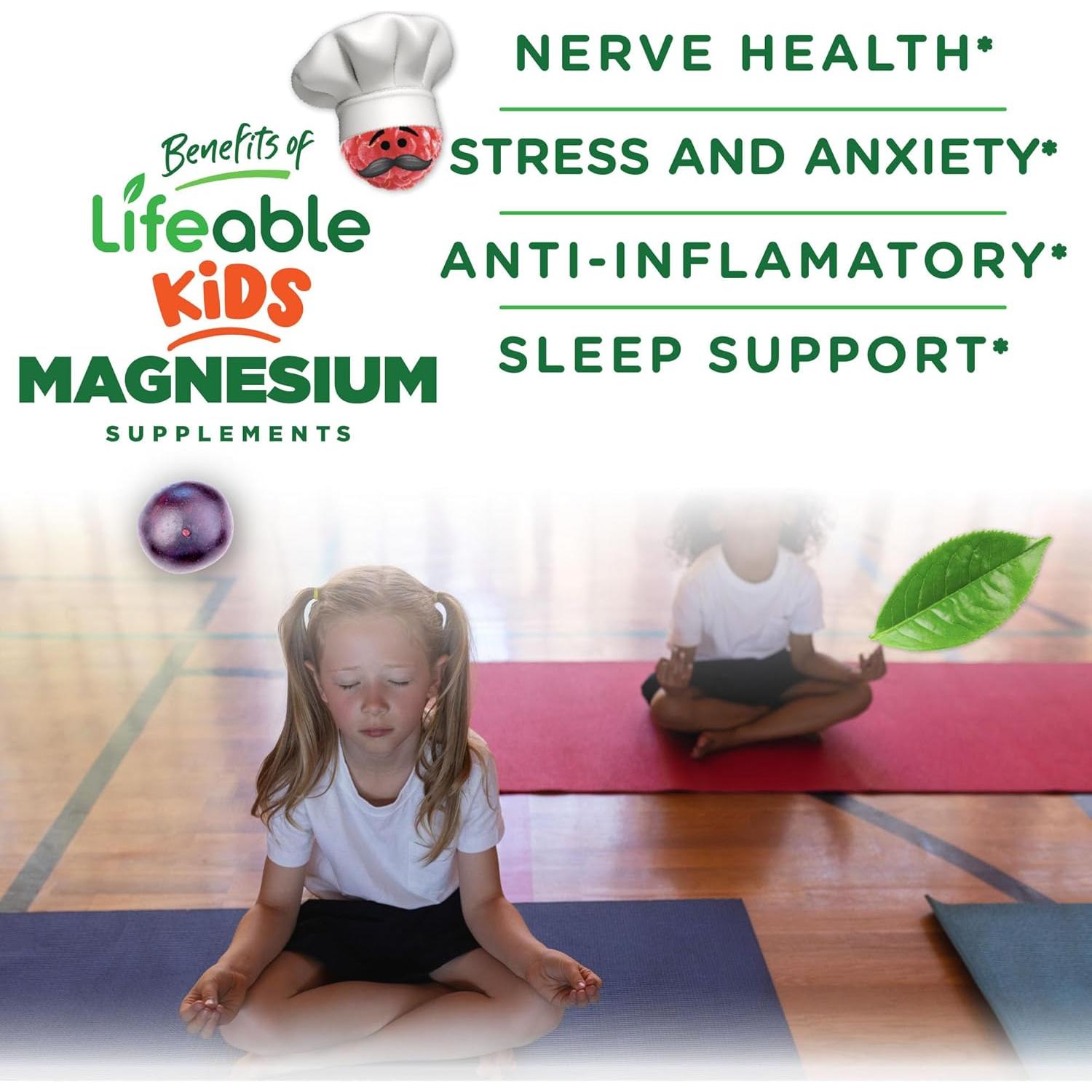 Gomitas de Magnesio Lifeable para Niños 170mg 90 Piezas