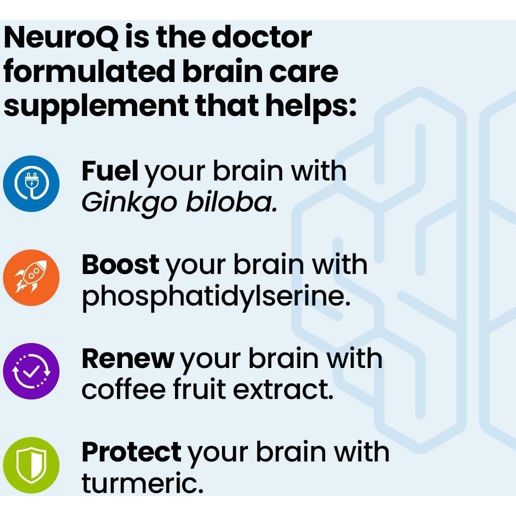 NeuroQ Memoria y Enfoque - Suplemento Cerebral 60 Cápsulas