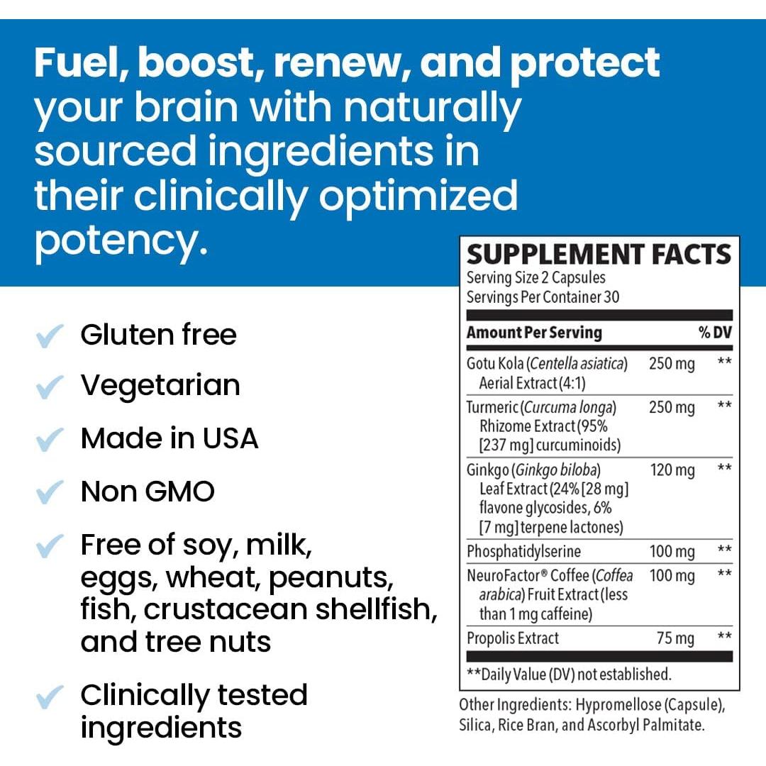 NeuroQ Memoria y Enfoque - Suplemento Cerebral 60 Cápsulas