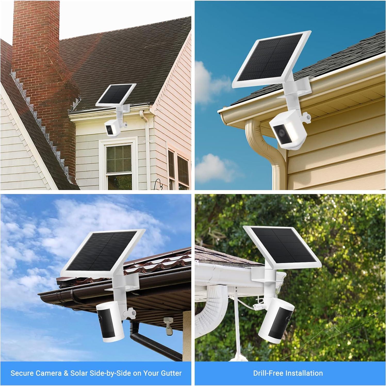 Soporte de canalón sin taladrar Becomfy para cámaras y paneles solares