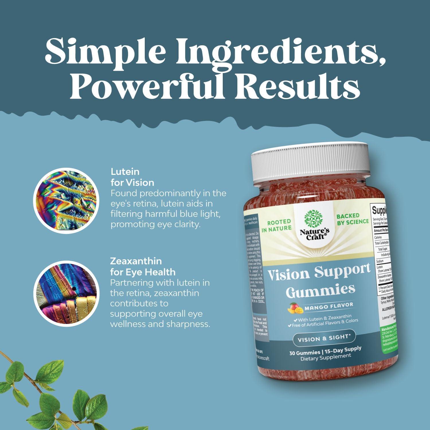 Gomitas de Luteína y Zeaxantina Natures Craft 30 Unidades