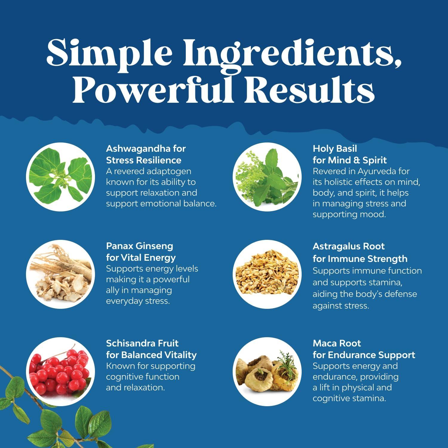 Suplemento Calmante de Adaptógenos Nature's Craft 60 Cápsulas