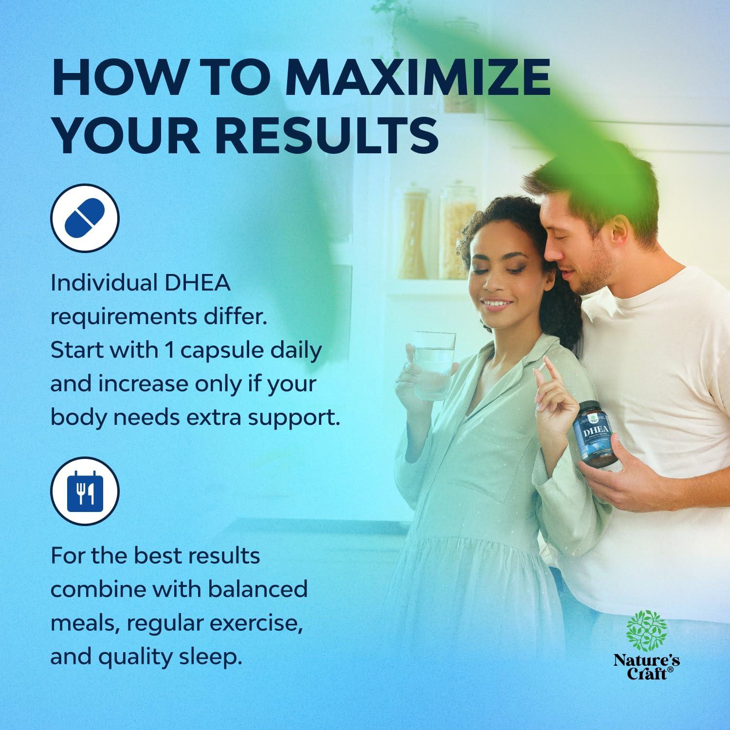 Suplemento DHEA 25mg Natures Craft - Equilibrio Hormonal 120 Cápsulas