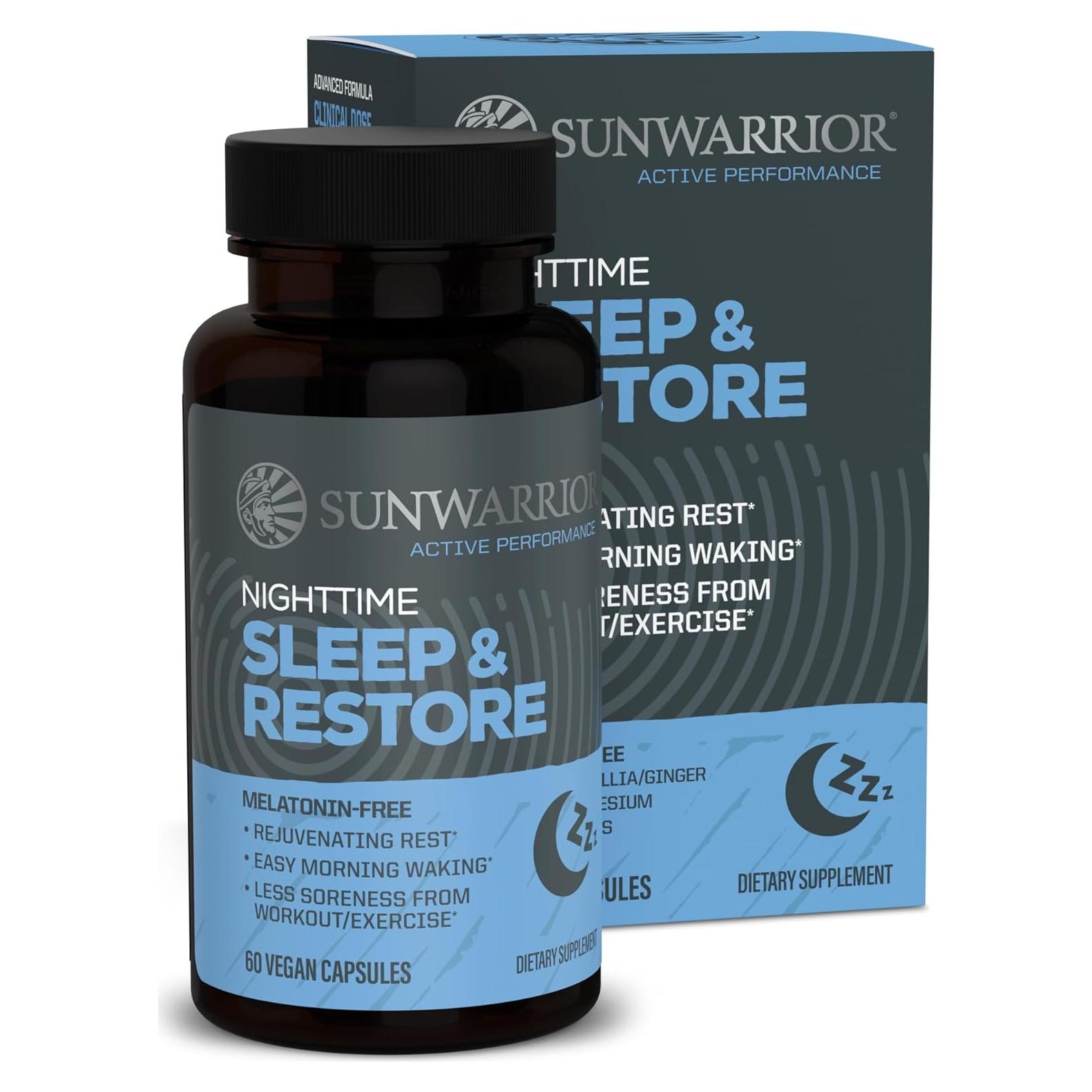Cápsulas Veganas Sunwarrior Sueño y Restauración 60 Unidades