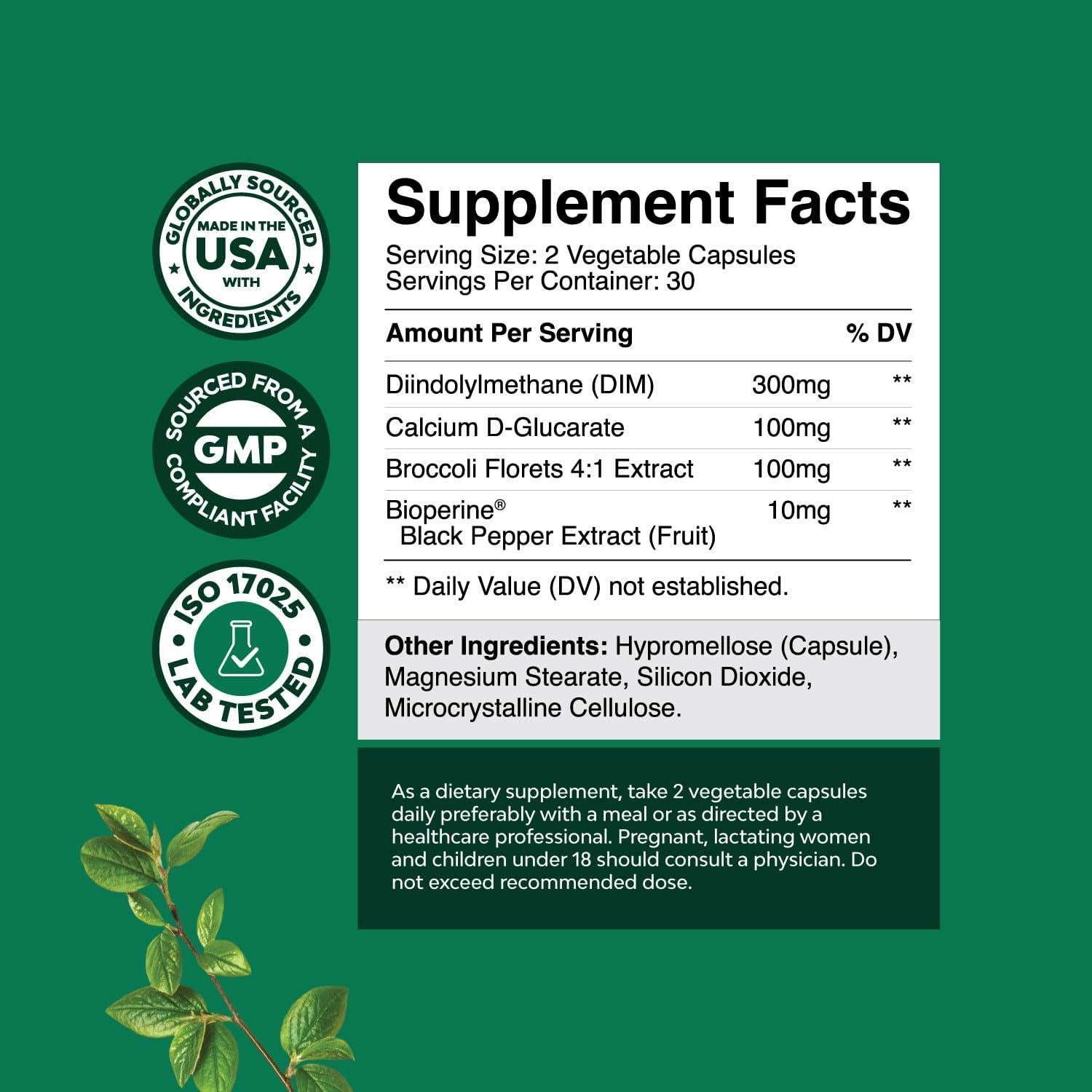 Suplemento DIM Puro Natures Craft 60 Cápsulas 200mg