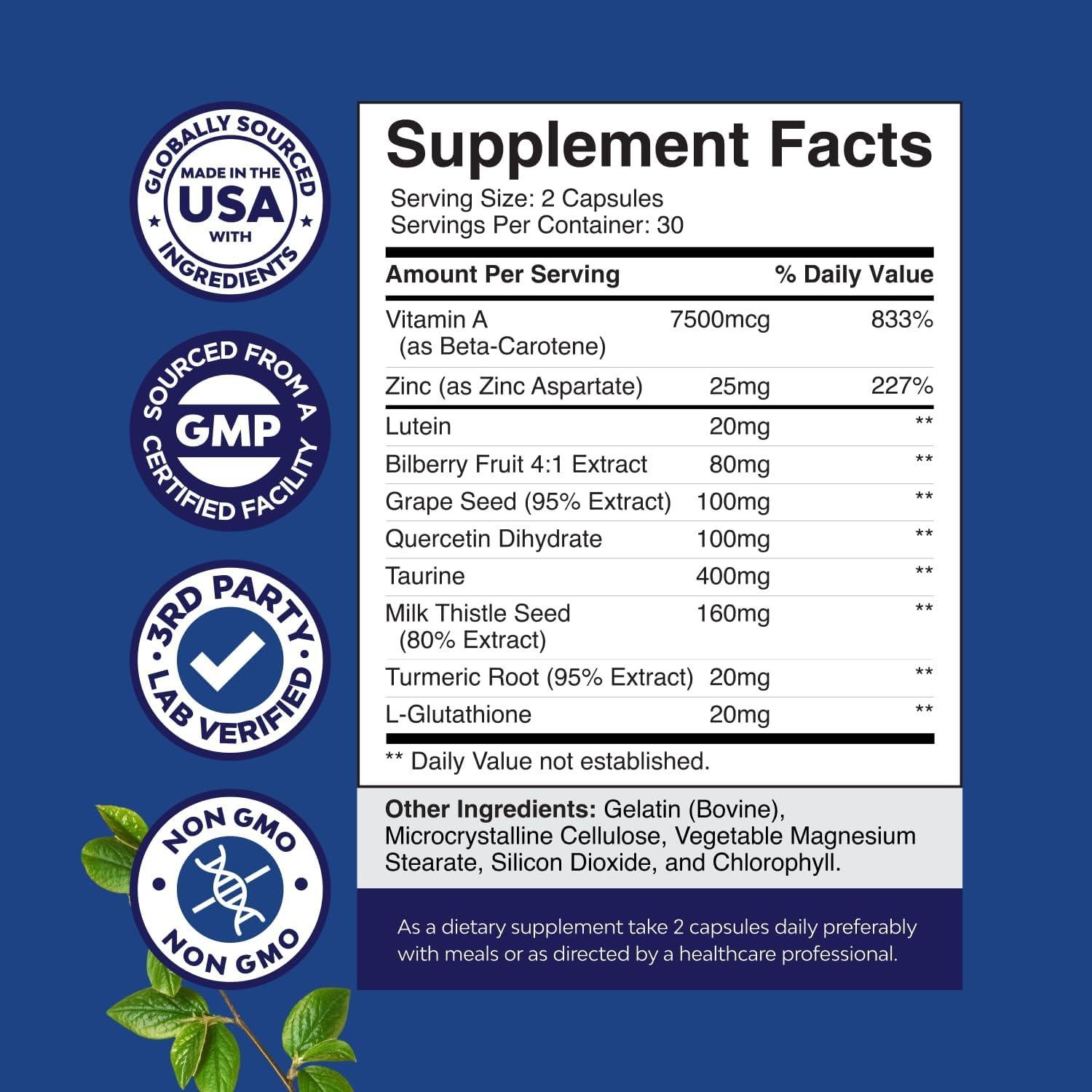 Suplemento Ocular Natures Craft 60 Gomitas Luteína 20mg