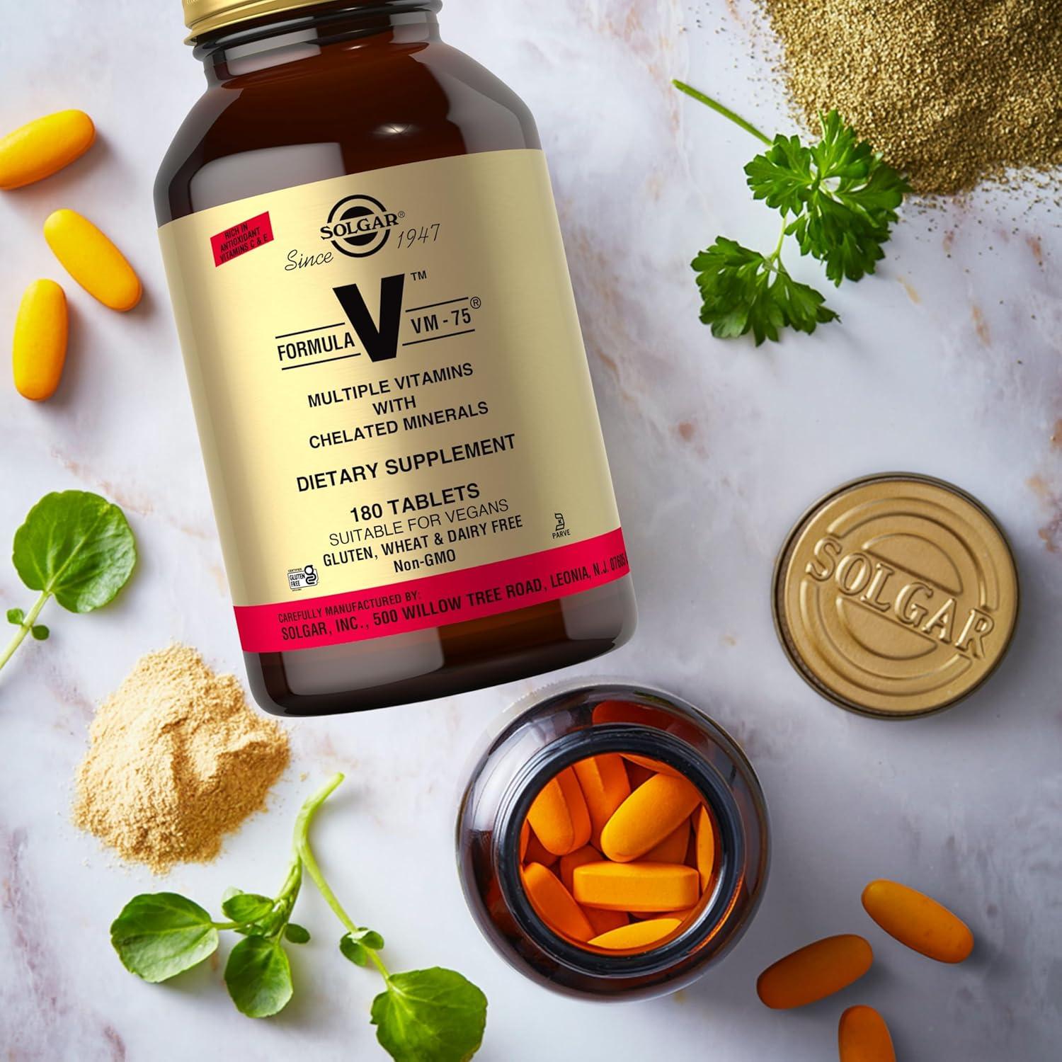 Multivitamina Solgar VM-75 180 Tabletas Veganas Sin Gluten