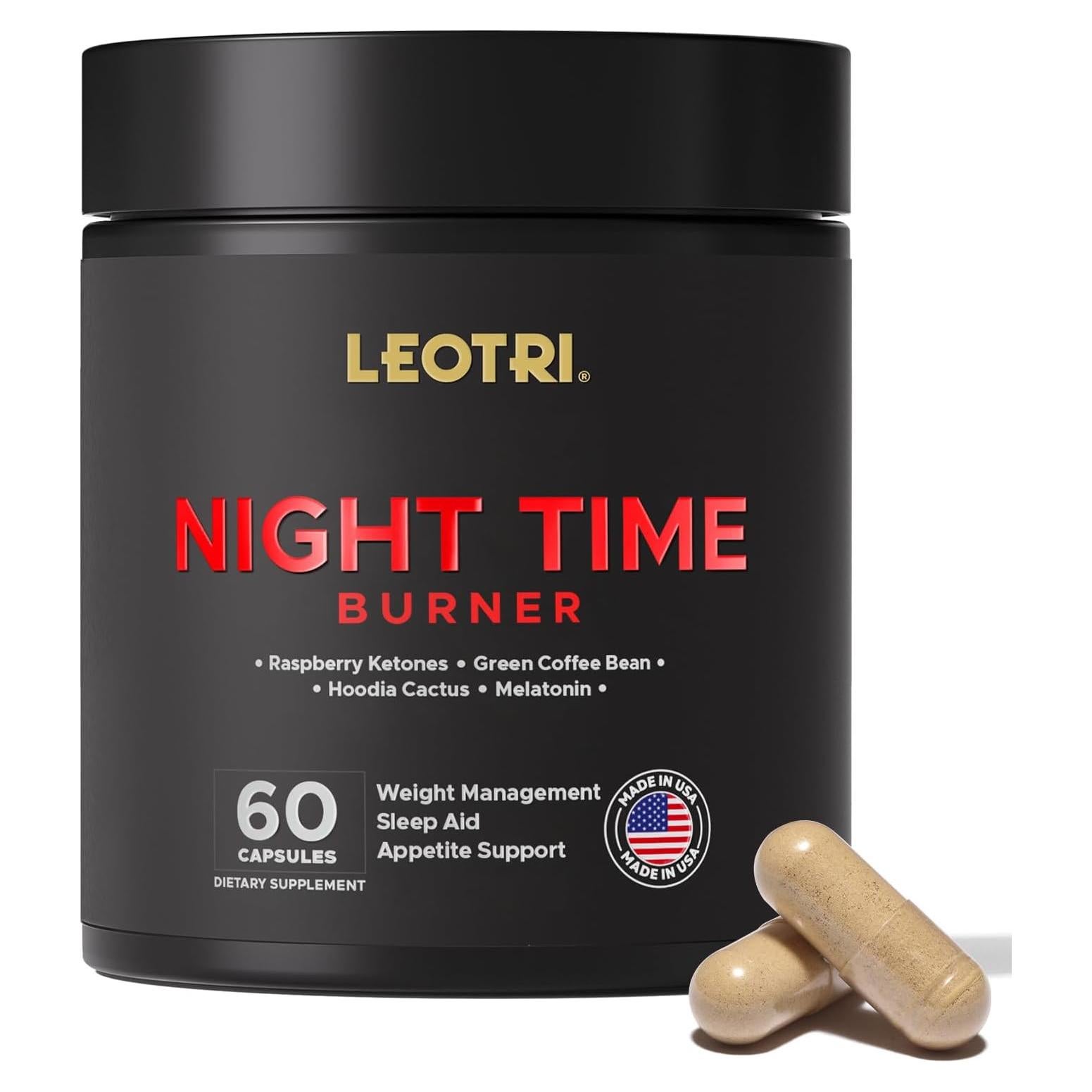 Suplemento Quema Nocturna Leotri - Cetonas Frambuesa, 60 Cápsulas