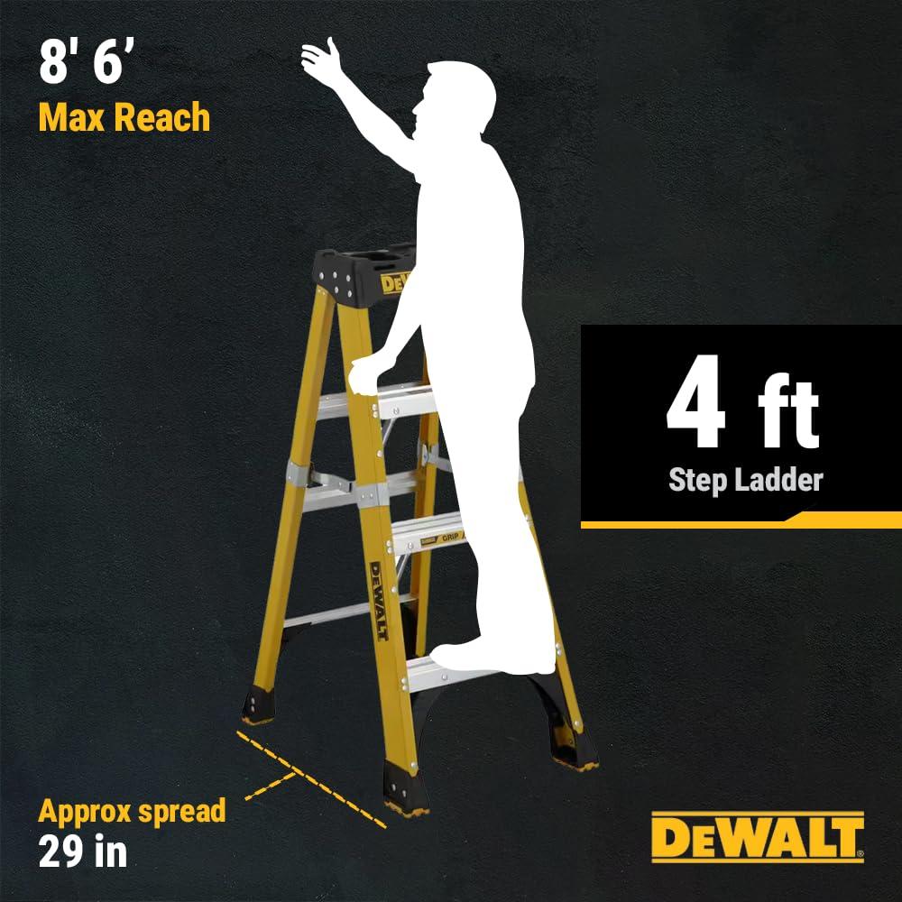 Escalera DeWalt de Fibra de Vidrio 4 Pies 375 lbs DXL3410-04