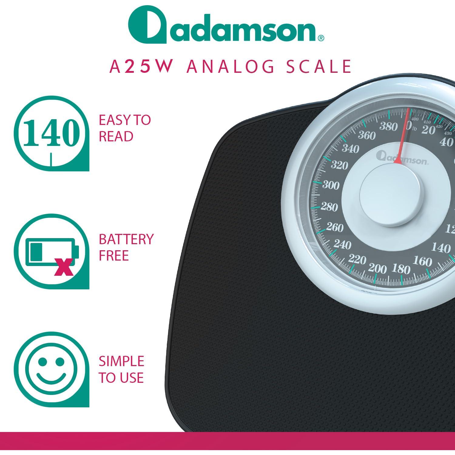Báscula Analógica Adamson A25 - Hasta 181.44 kg - Dial 5.3"