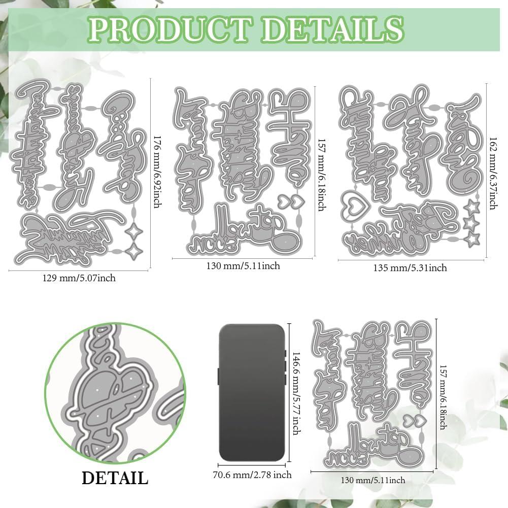 Cortes de Troquel MAYJOYDIY Palabras de Bendición 12 Piezas