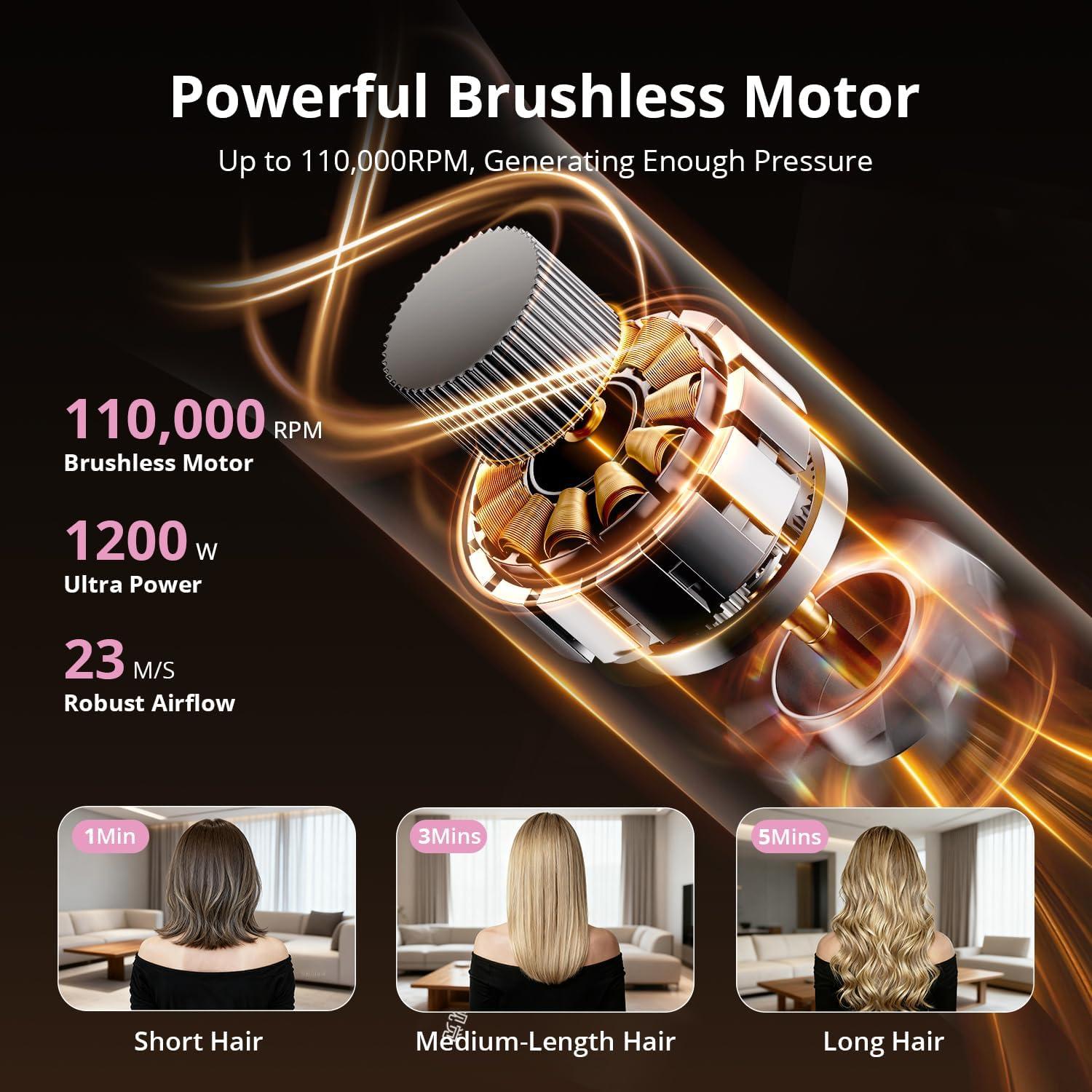 Cepillo Secador y Estilizador 7 en 1 CrazyMar Rosa Rubor