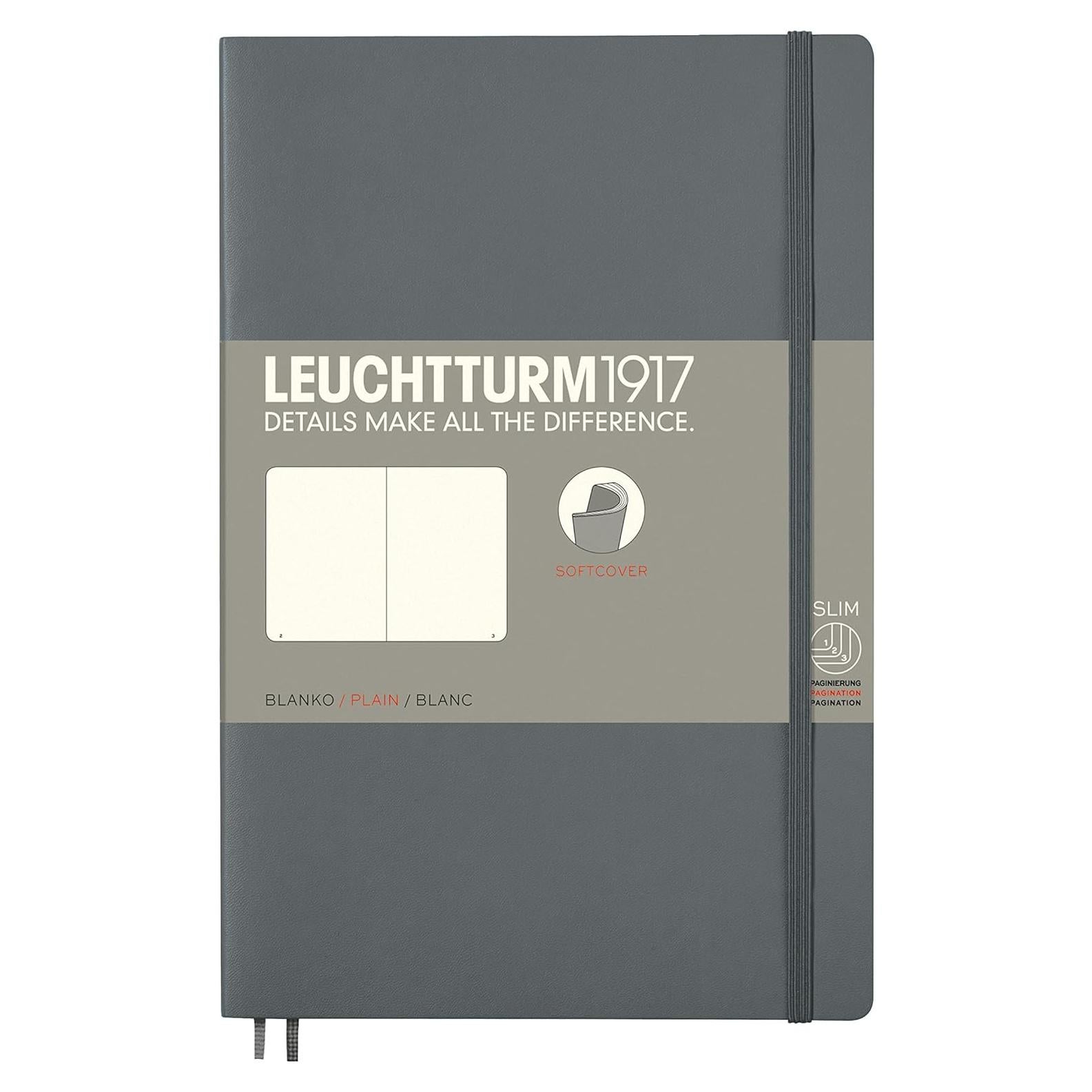 Cuaderno Tapa Blanda A6 LEUCHTTURM1917 Antracita 123 Páginas Lisas