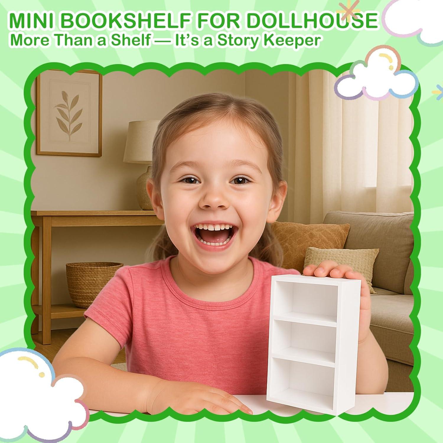 Estantería de Casa de Muñecas XYMTOY 3 Niveles 7.37x7.87x9.91cm