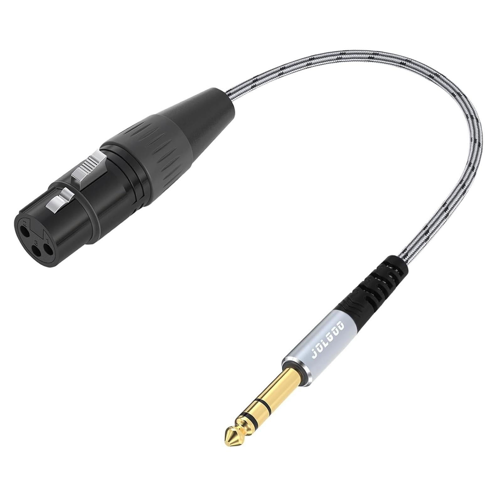Adaptador XLR hembra a 1/4 TRS JOLGOO 0.30m Profesional