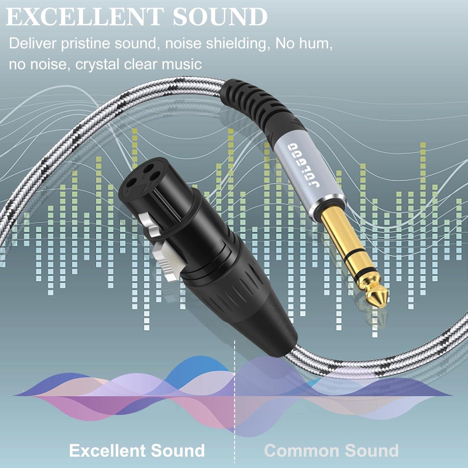 Adaptador XLR hembra a 1/4 TRS JOLGOO 0.30m Profesional