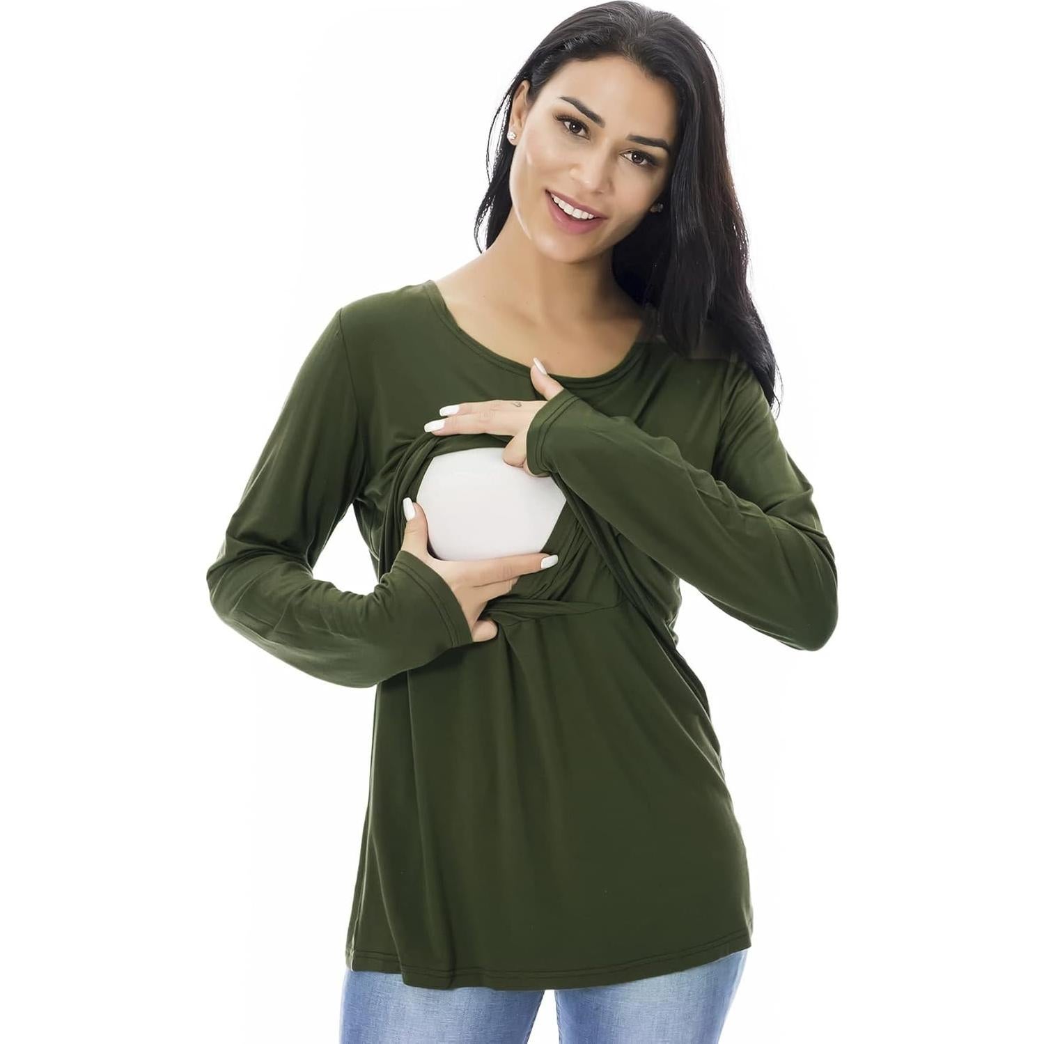 Camisetas de Lactancia Manga Larga Smallshow 3-Pack Mujeres