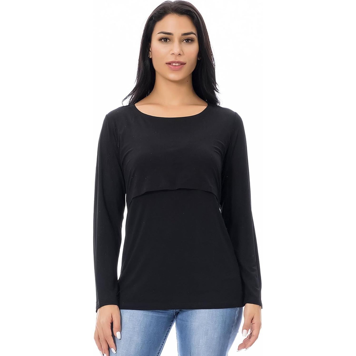 Camisetas de Lactancia Manga Larga Smallshow 3-Pack Mujeres